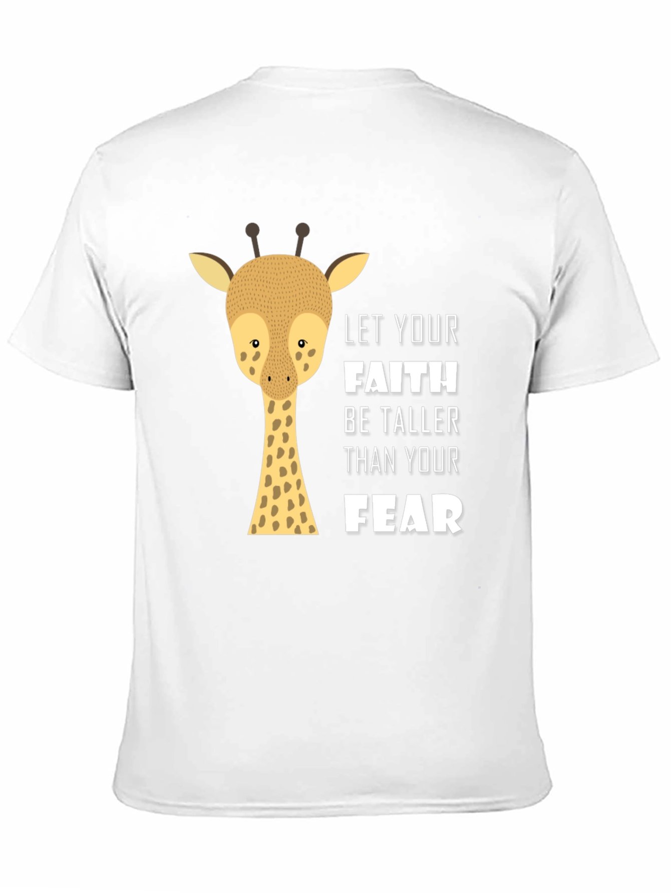 Faith Over Fear Giraffe Graphic Tee - Black