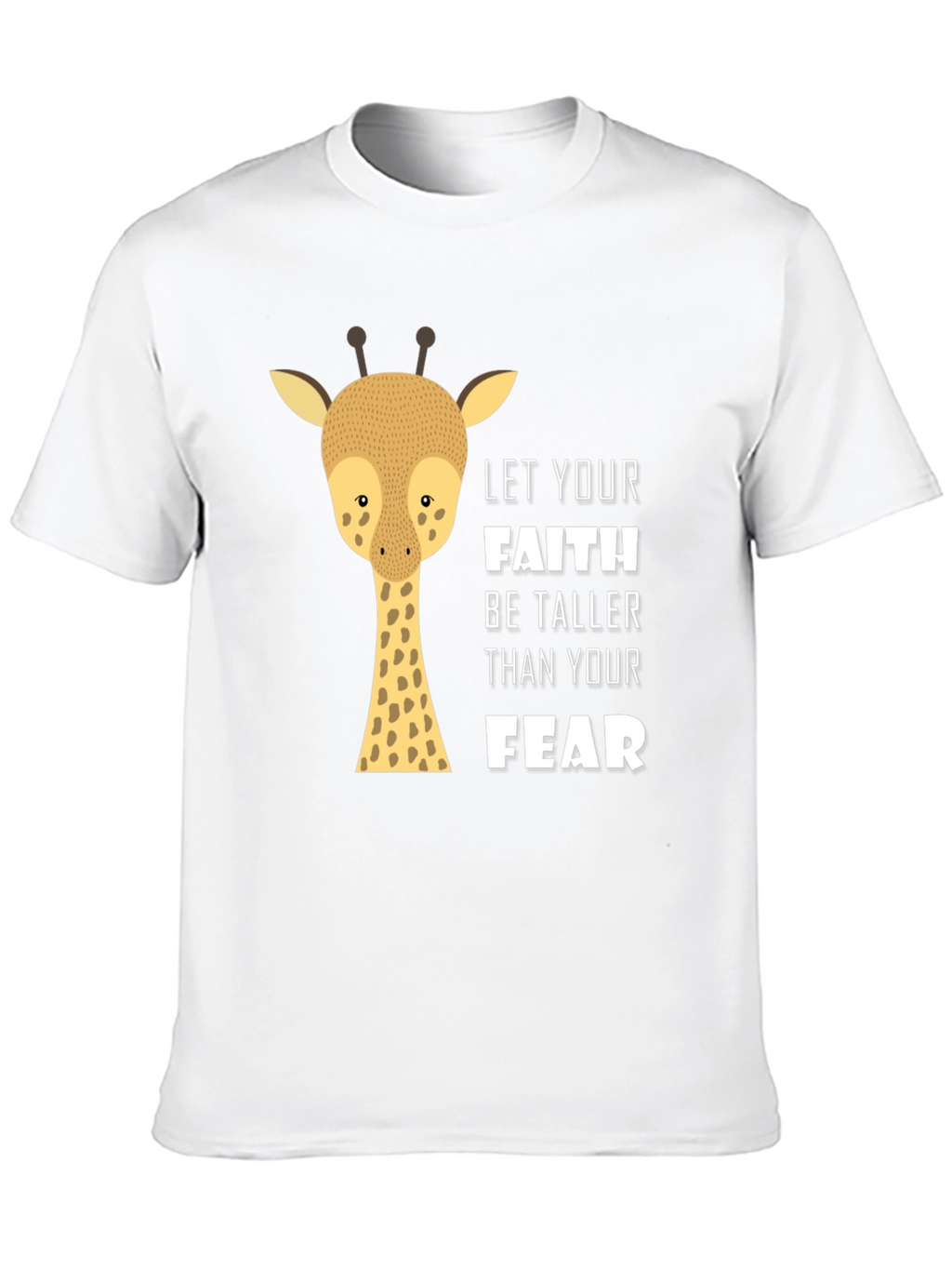 Faith Over Fear Giraffe Graphic Tee - Black