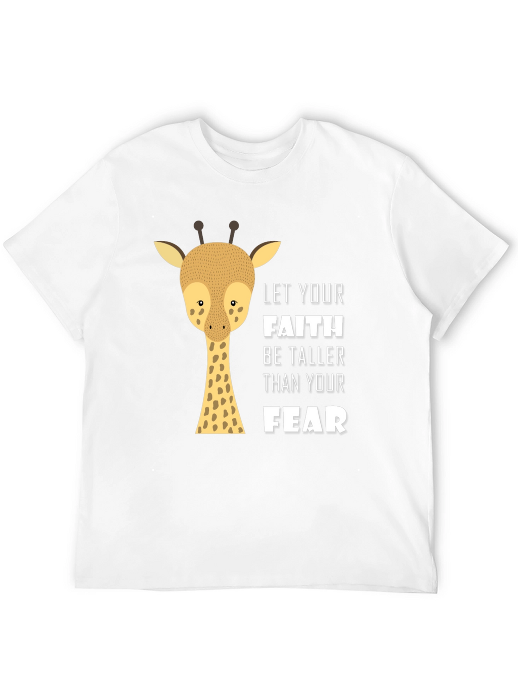 Faith Over Fear Giraffe Graphic Tee - Black