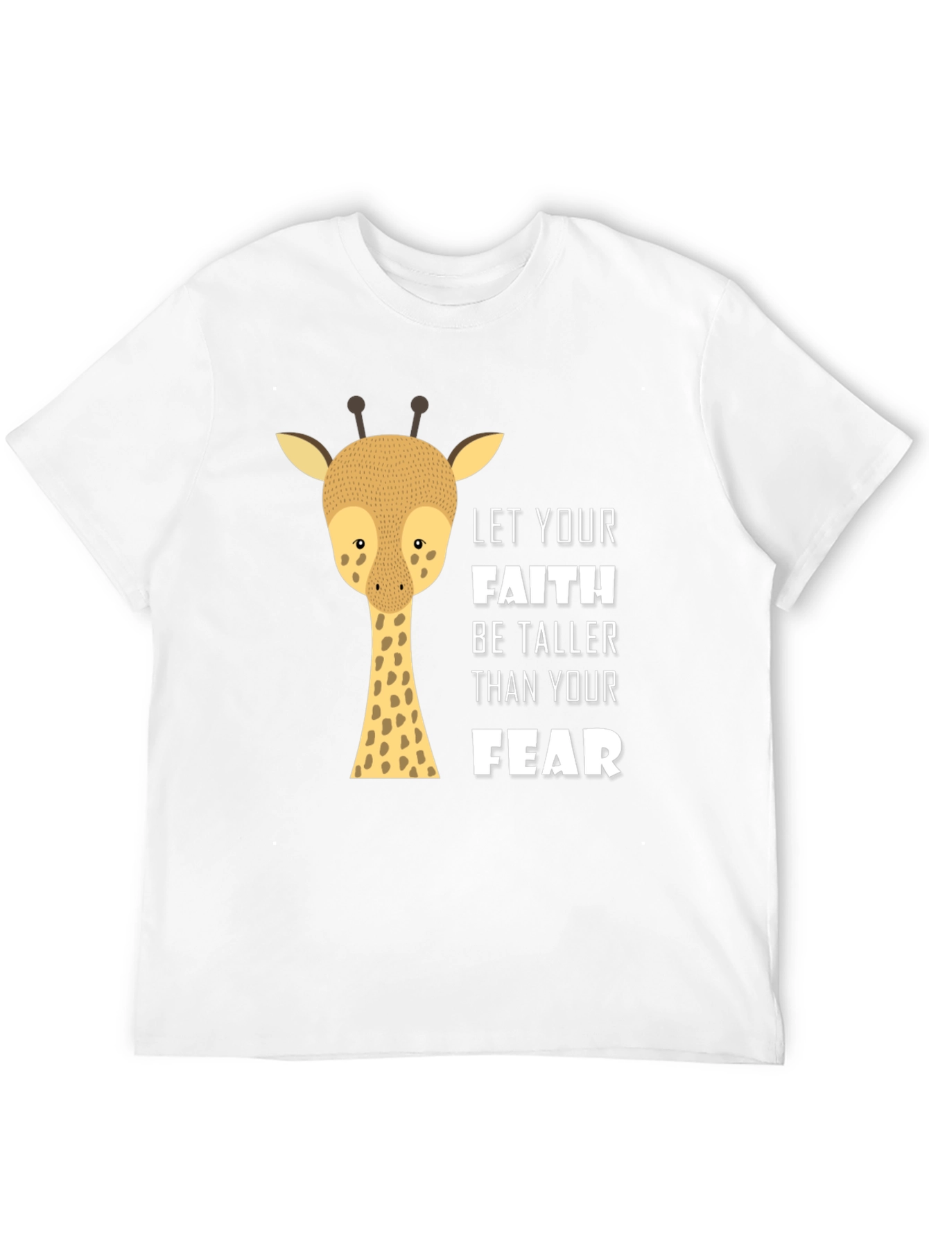 Faith Over Fear Giraffe Graphic Tee - Black