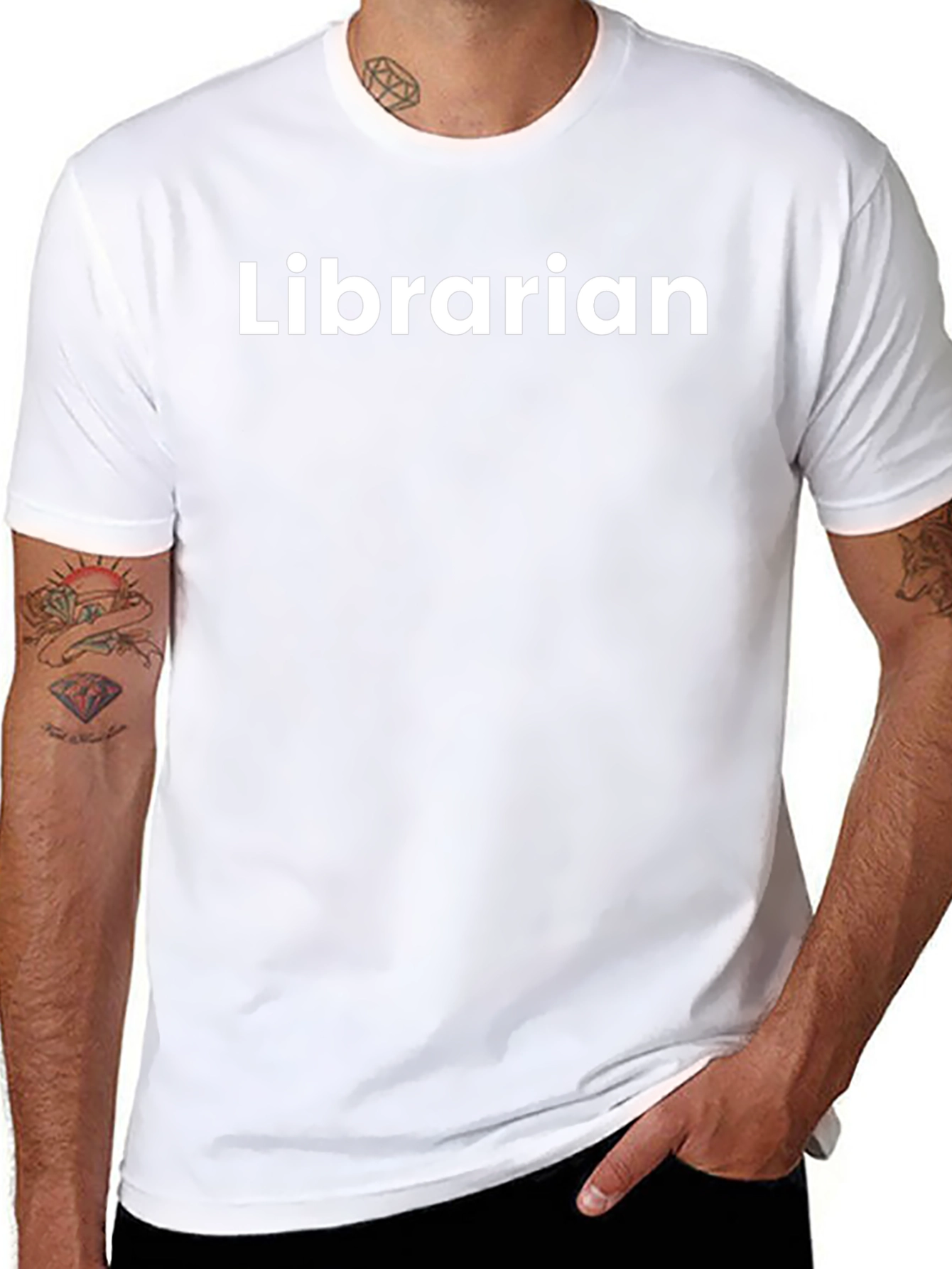 Librarian Crew Neck T-Shirt - Classic Black