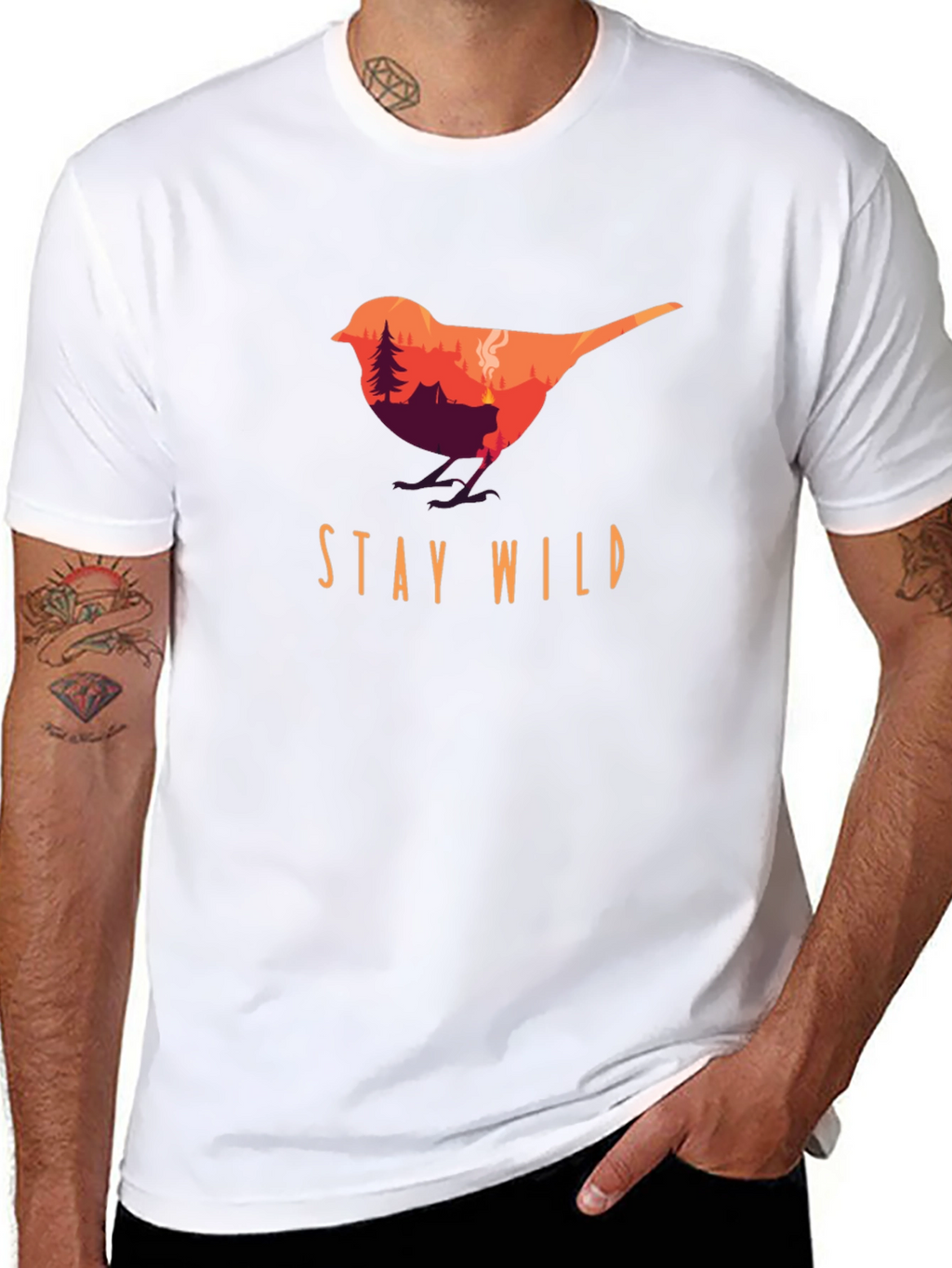Stay Wild Bird Graphic Tee - Nature Lover T-Shirt