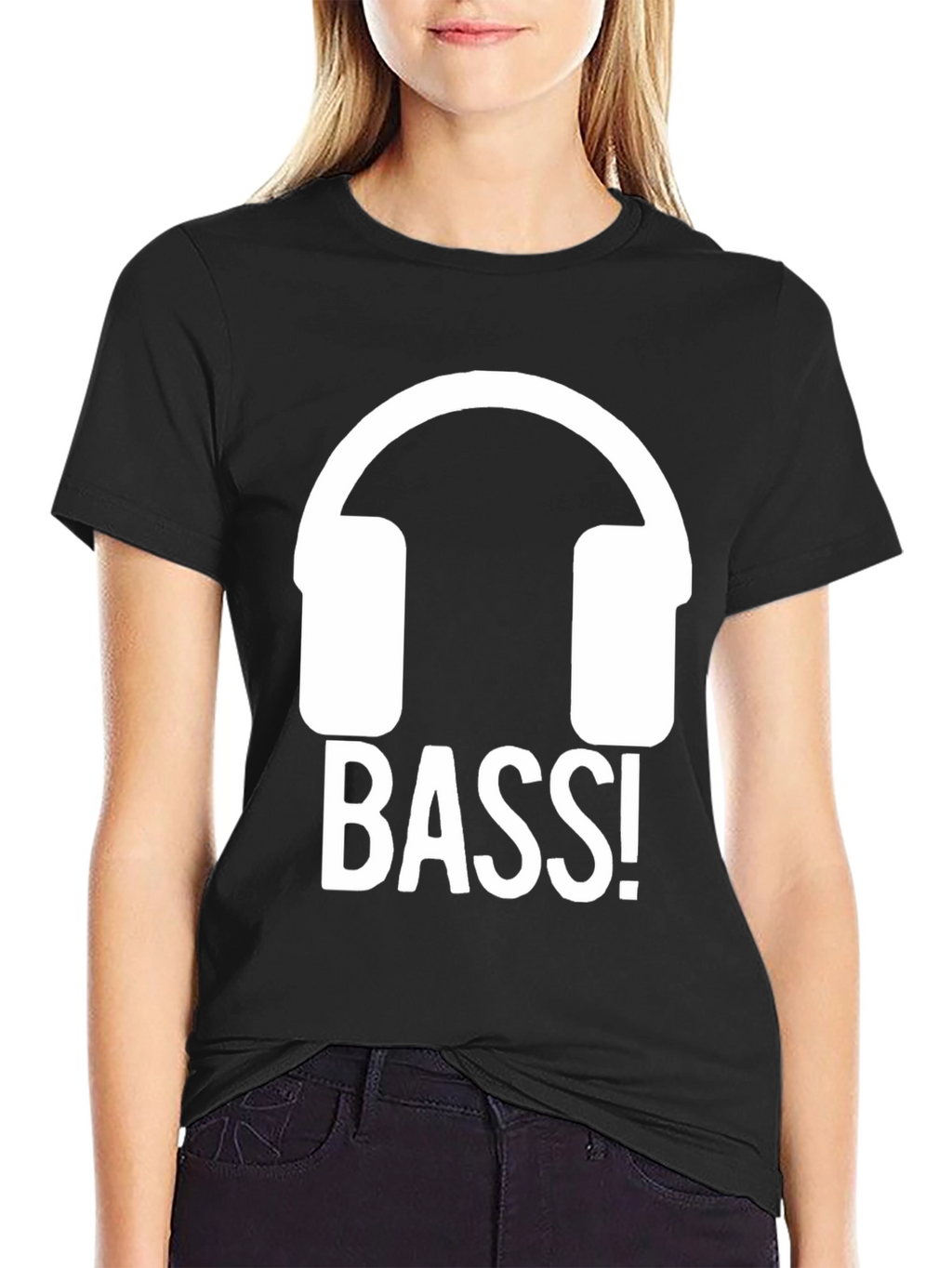 Bass Headphones Black T-Shirt - Music Lover Tee