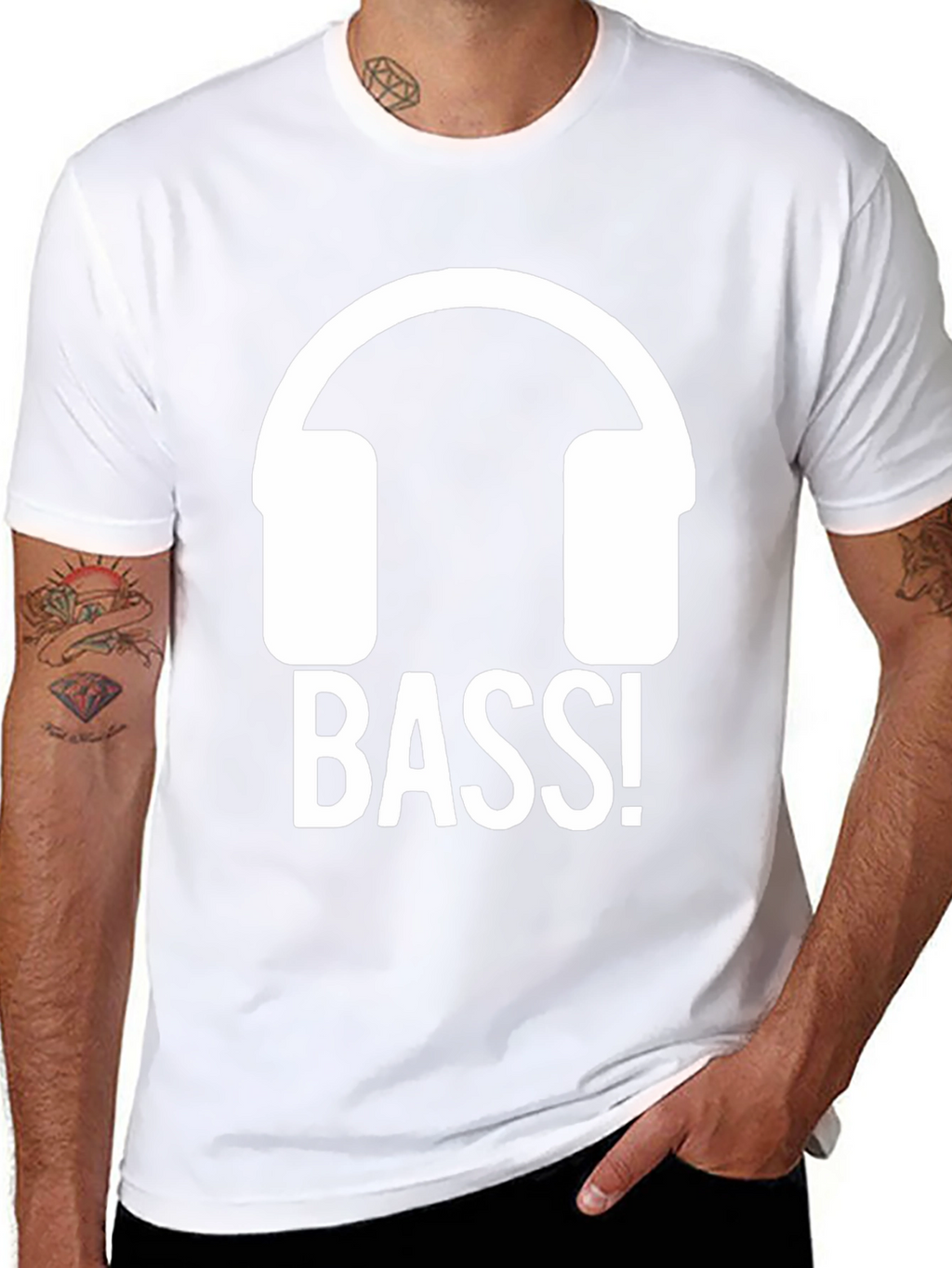 Bass Headphones Black T-Shirt - Music Lover Tee