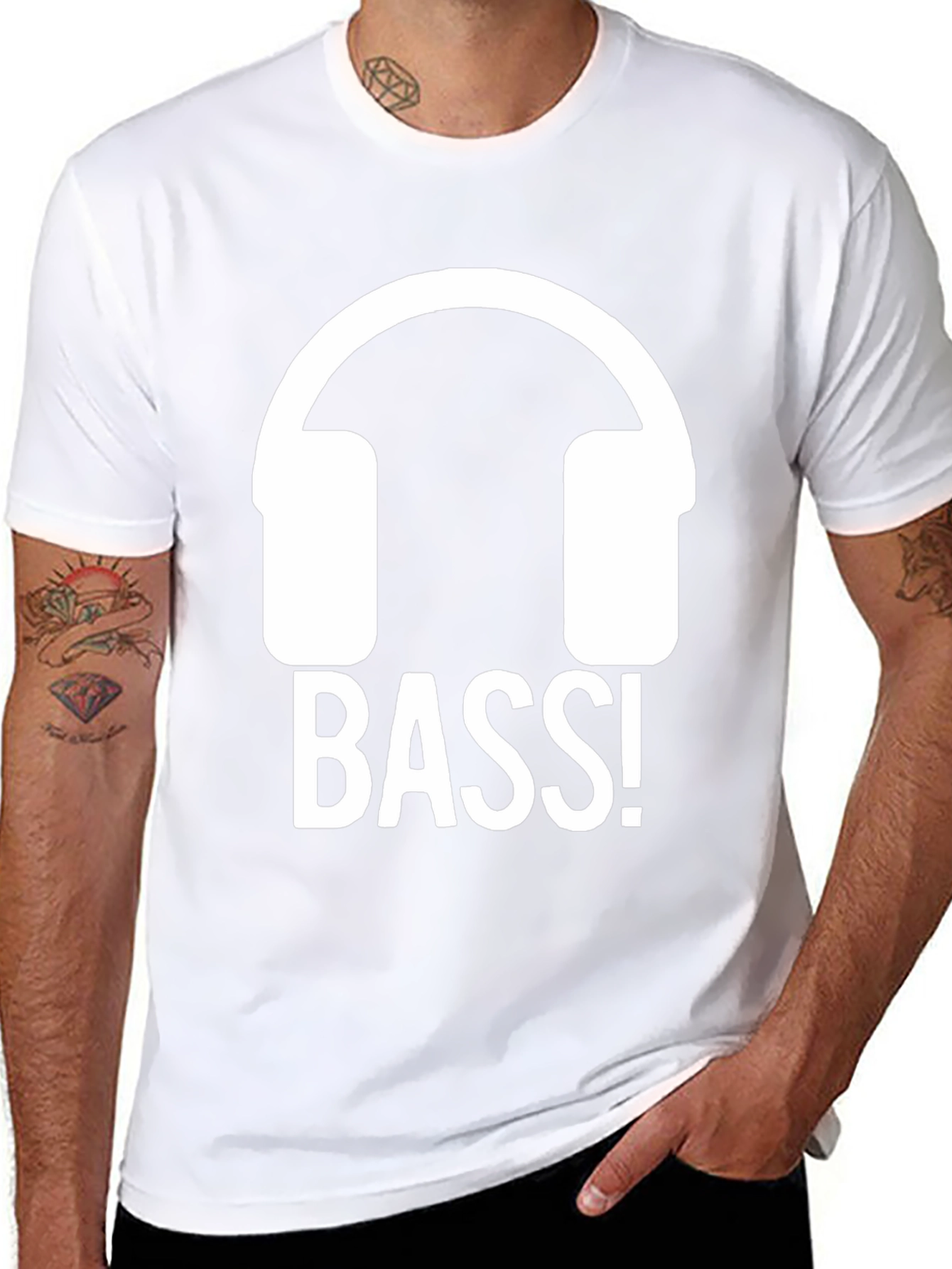 Bass Headphones Black T-Shirt - Music Lover Tee