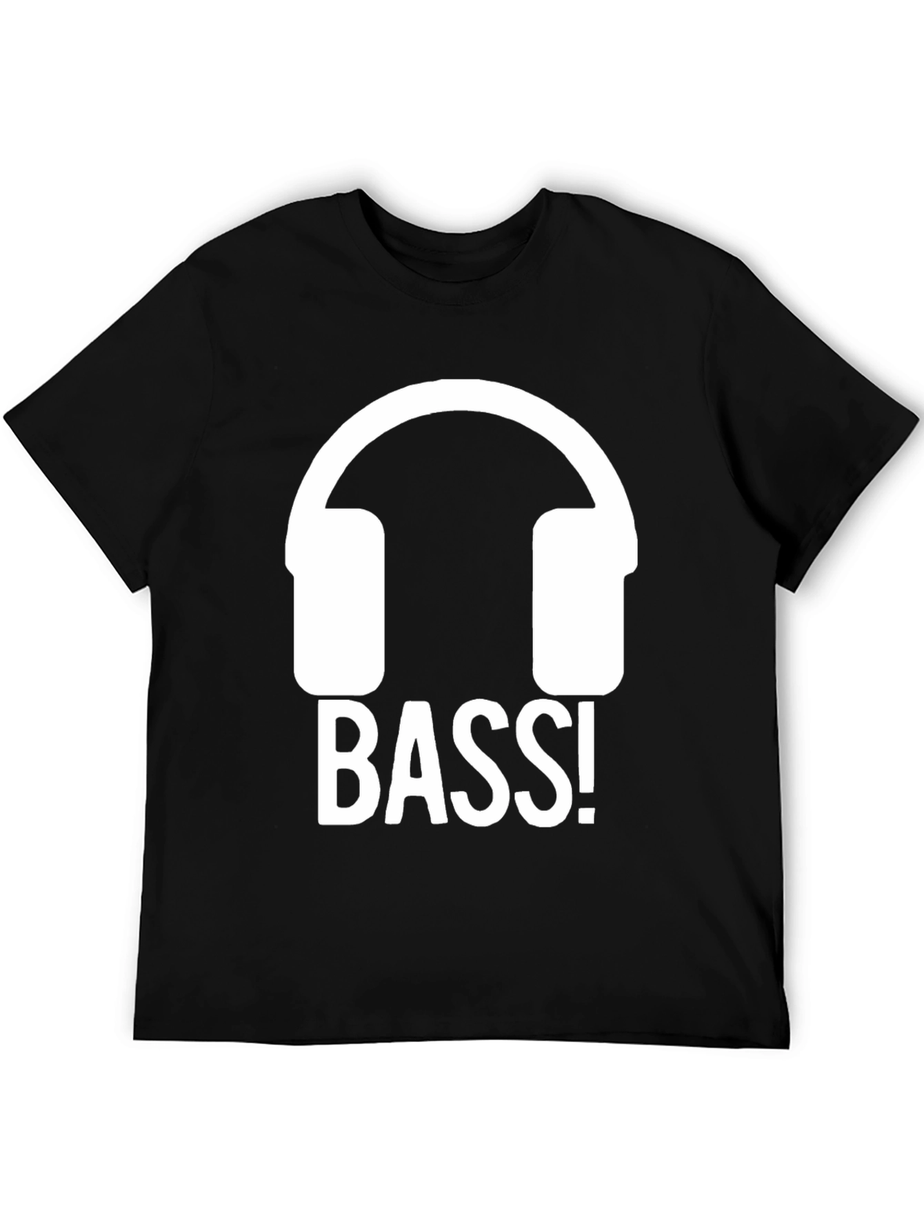 Bass Headphones Black T-Shirt - Music Lover Tee