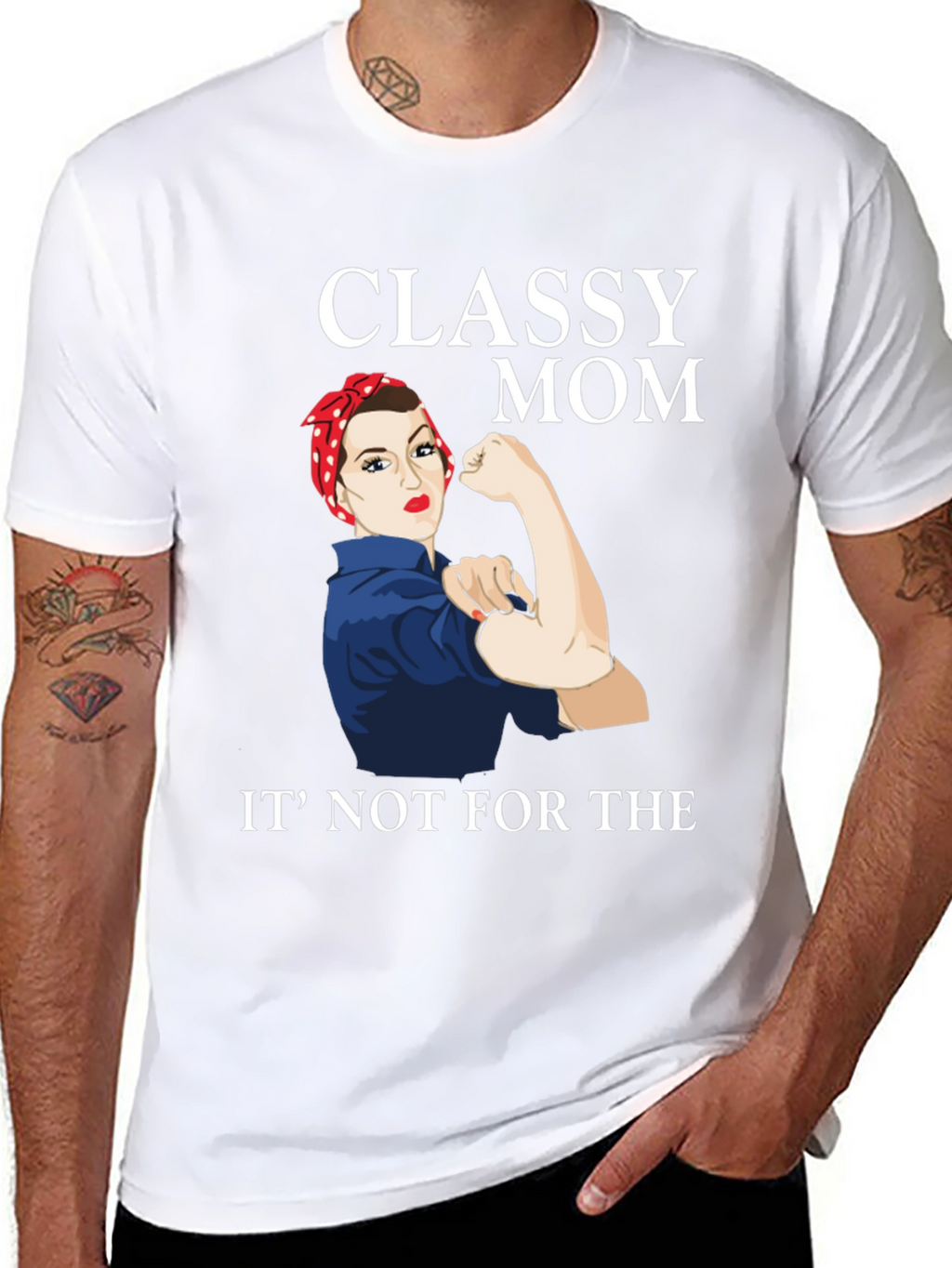 Classy Mom Graphic T-Shirt - Rosie the Riveter Style