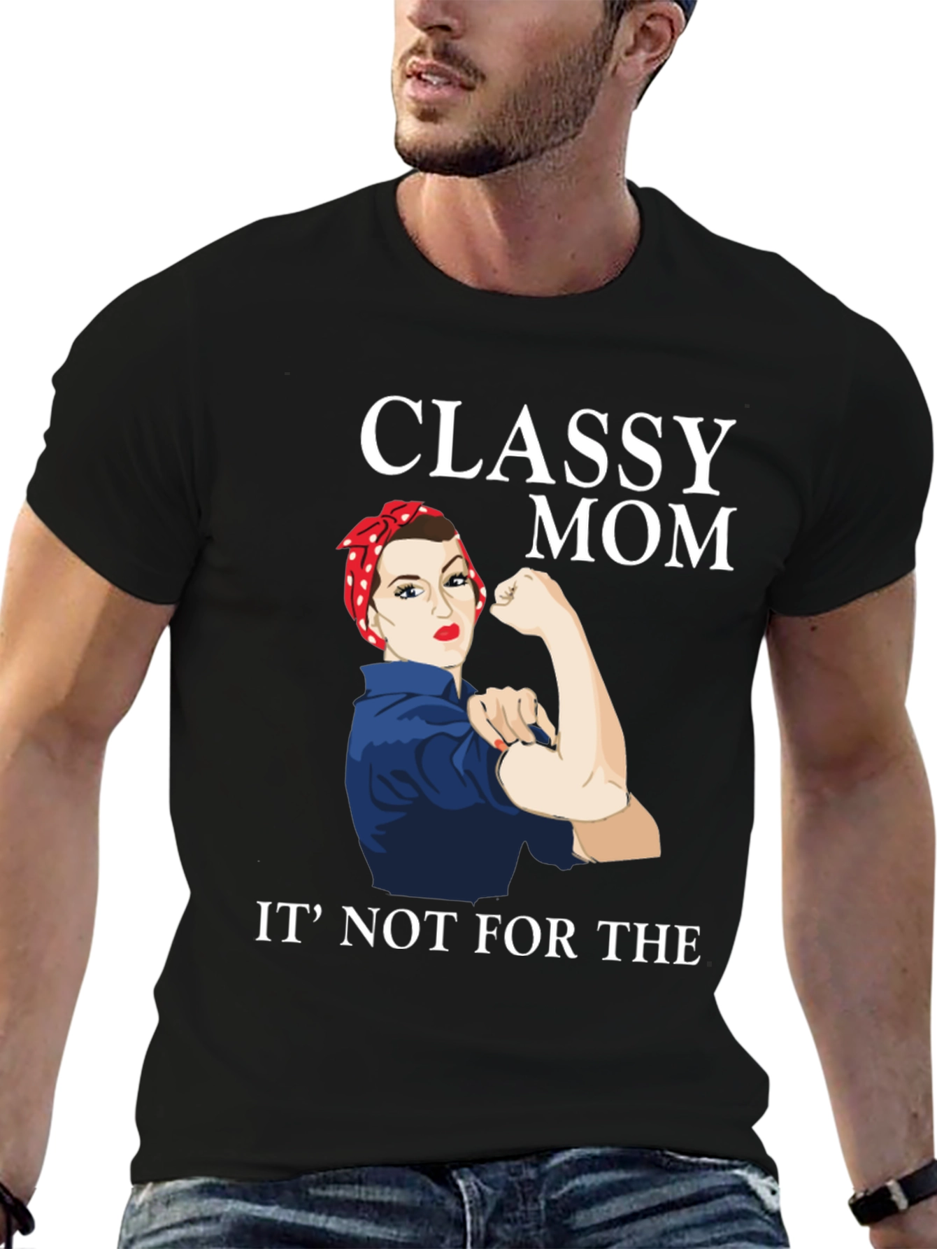 Classy Mom Graphic T-Shirt - Rosie the Riveter Style