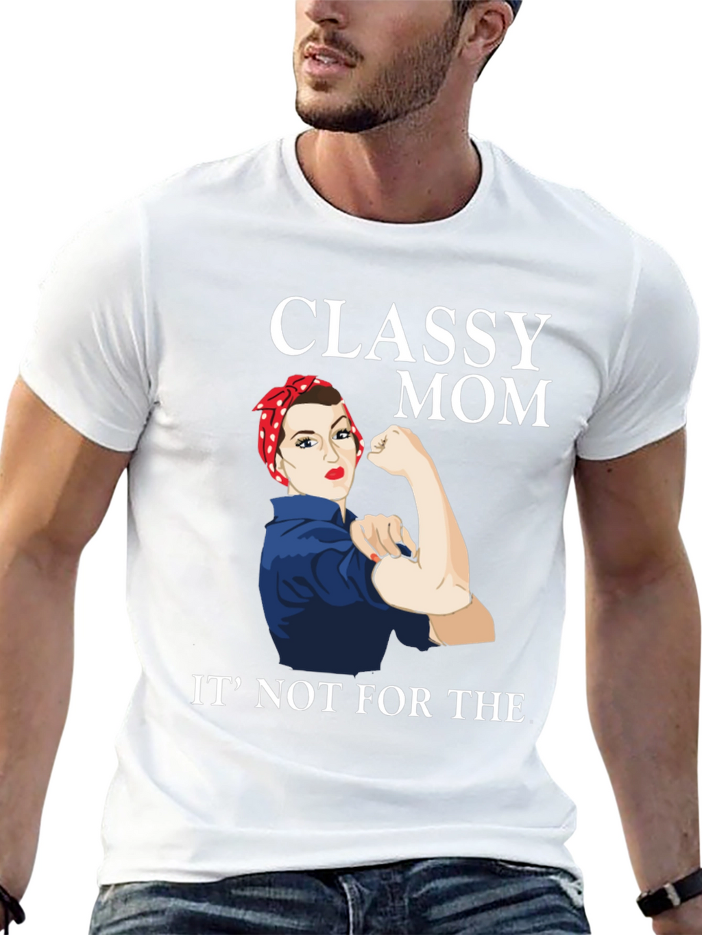 Classy Mom Graphic T-Shirt - Rosie the Riveter Style