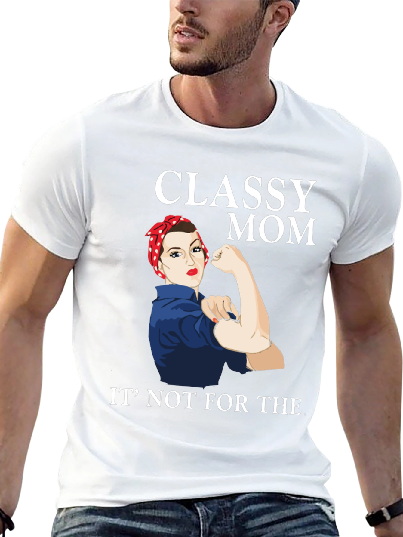 Classy Mom Graphic T-Shirt - Rosie the Riveter Style