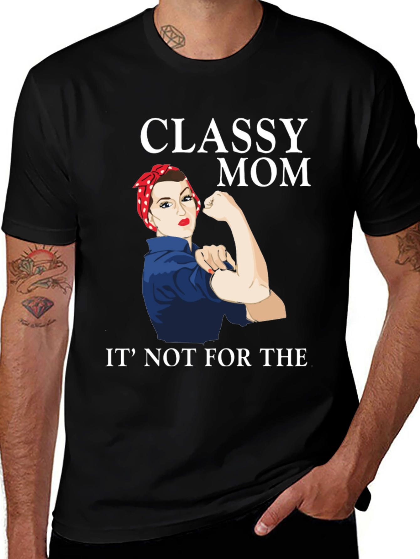 Classy Mom Graphic T-Shirt - Rosie the Riveter Style