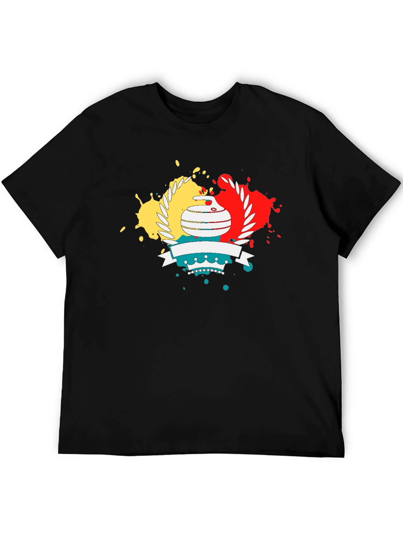 Curling Crest T-Shirt - Colorful Design