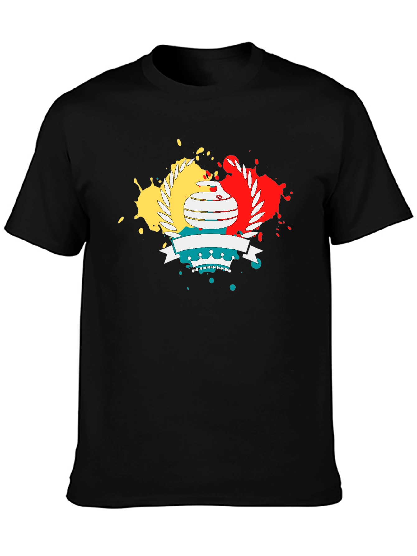 Curling Crest T-Shirt - Colorful Design