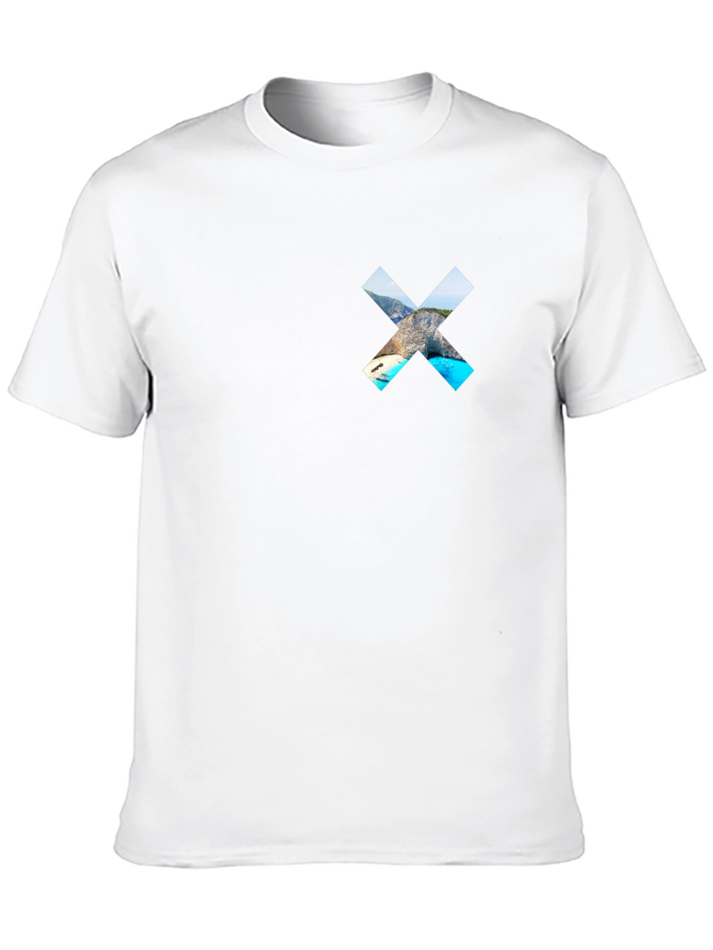 Black T-Shirt with Landscape X Graphic