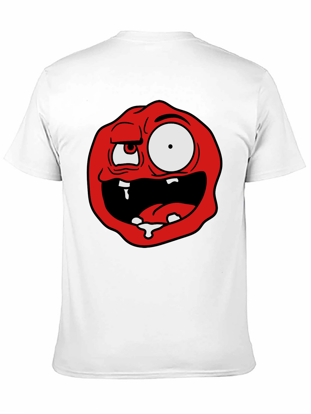 Cartoon Monster Graphic Tee - Black Cotton Blend