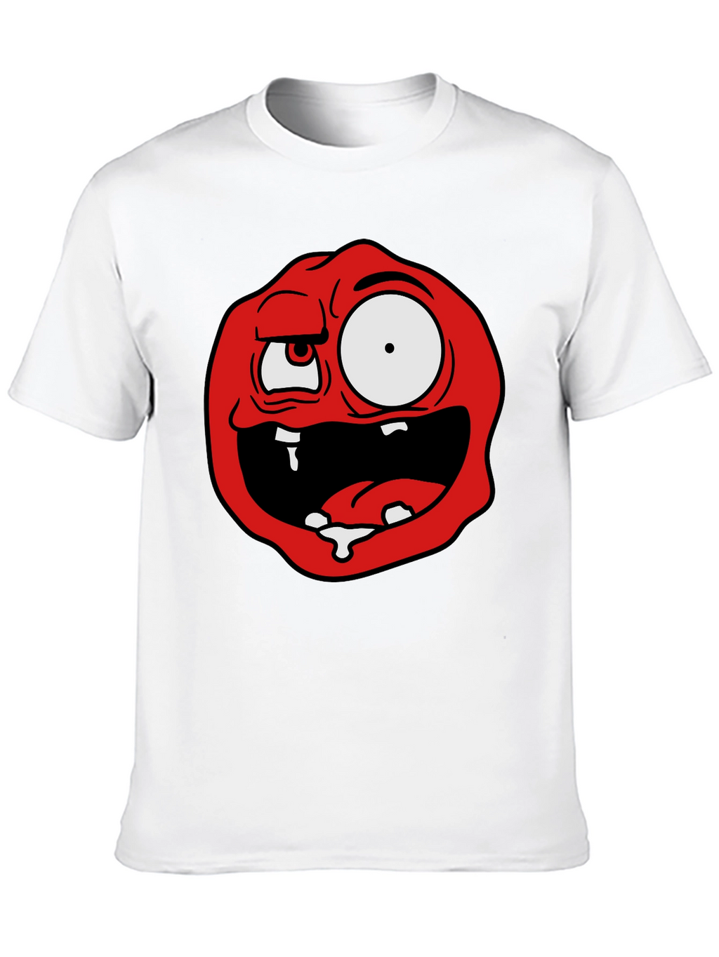 Cartoon Monster Graphic Tee - Black Cotton Blend