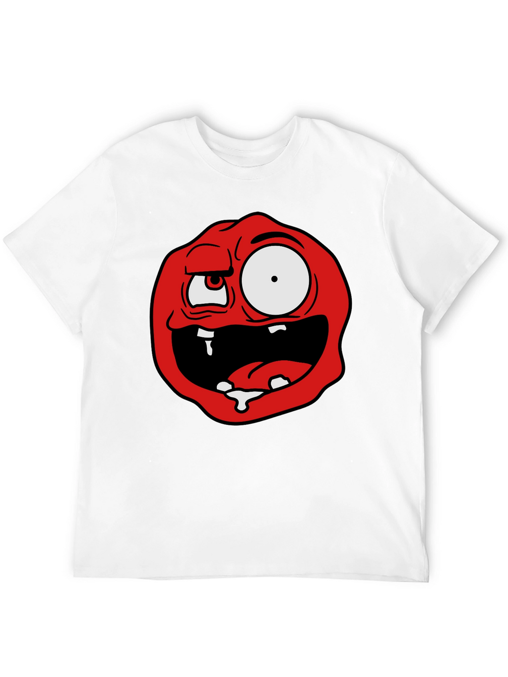 Cartoon Monster Graphic Tee - Black Cotton Blend