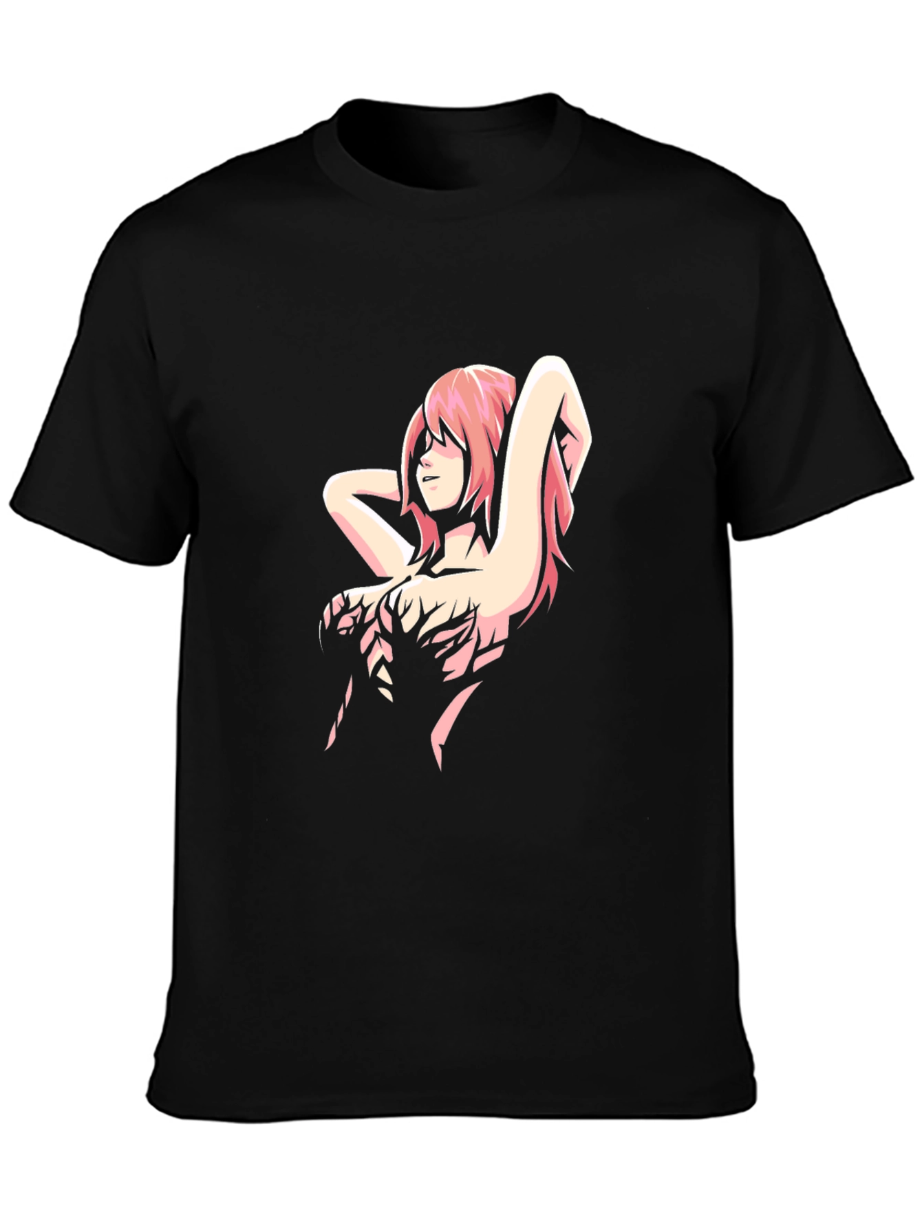 Anime Girl Graphic Black T-Shirt