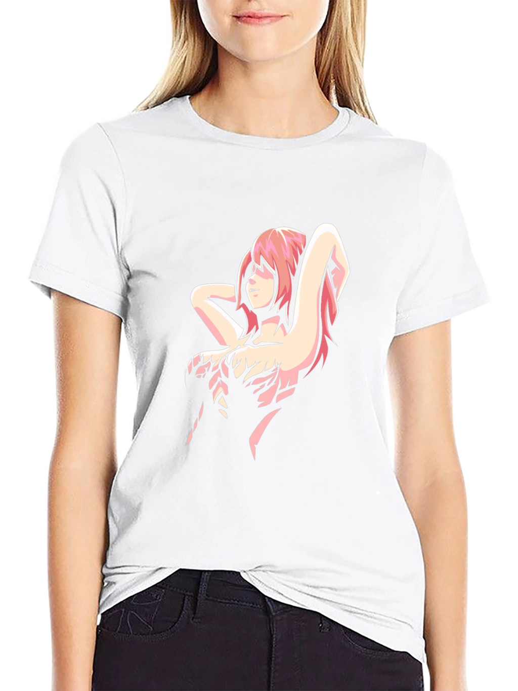 Anime Girl Graphic Black T-Shirt