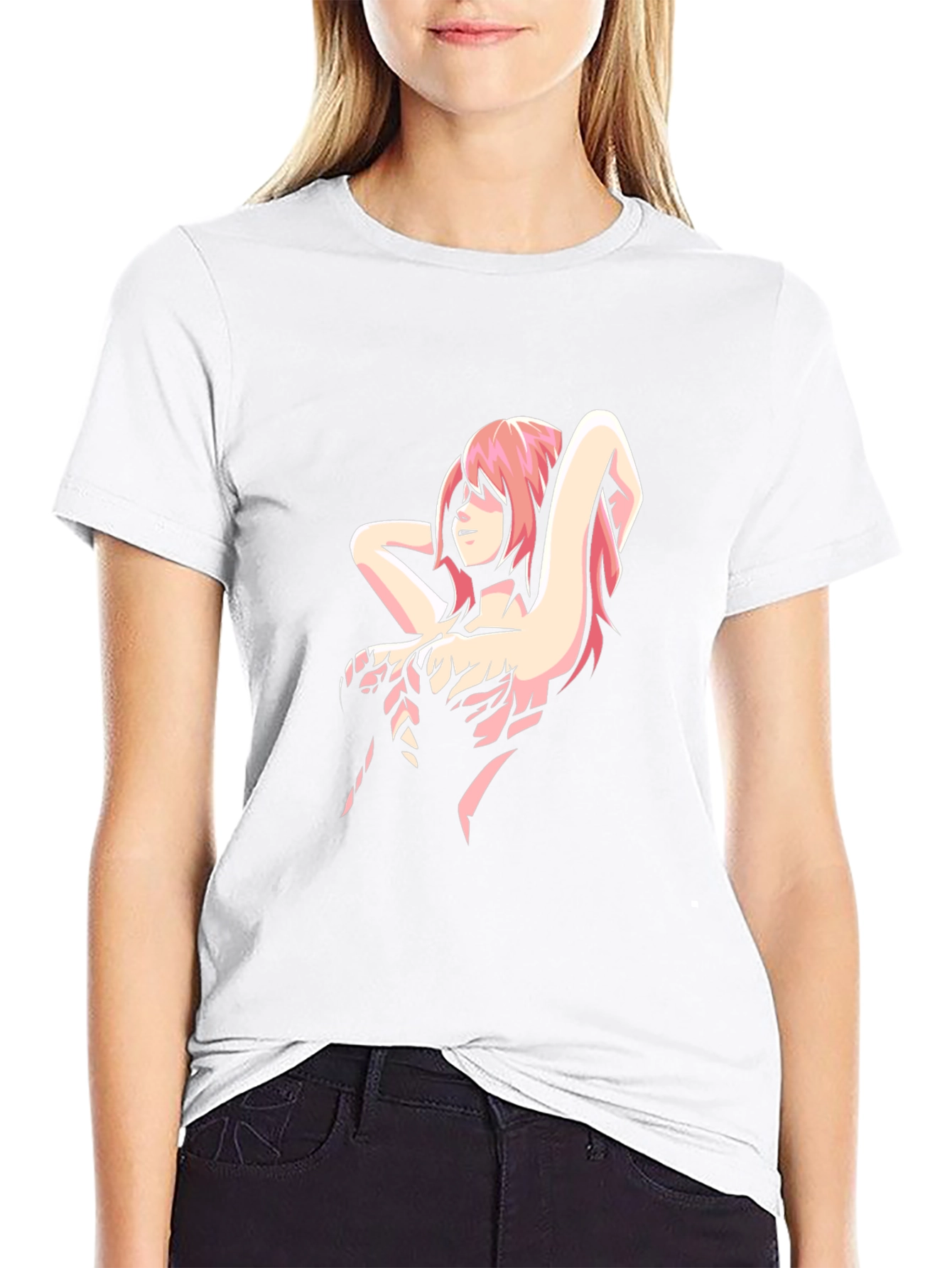 Anime Girl Graphic Black T-Shirt