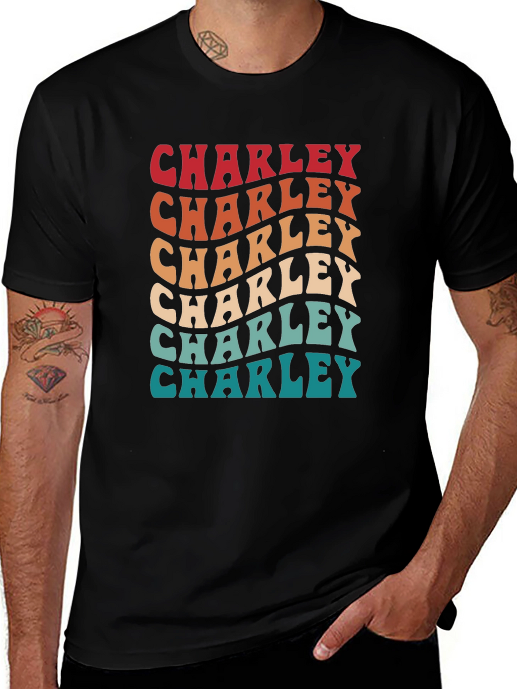 Retro Charley T-Shirt - Personalized Name Tee