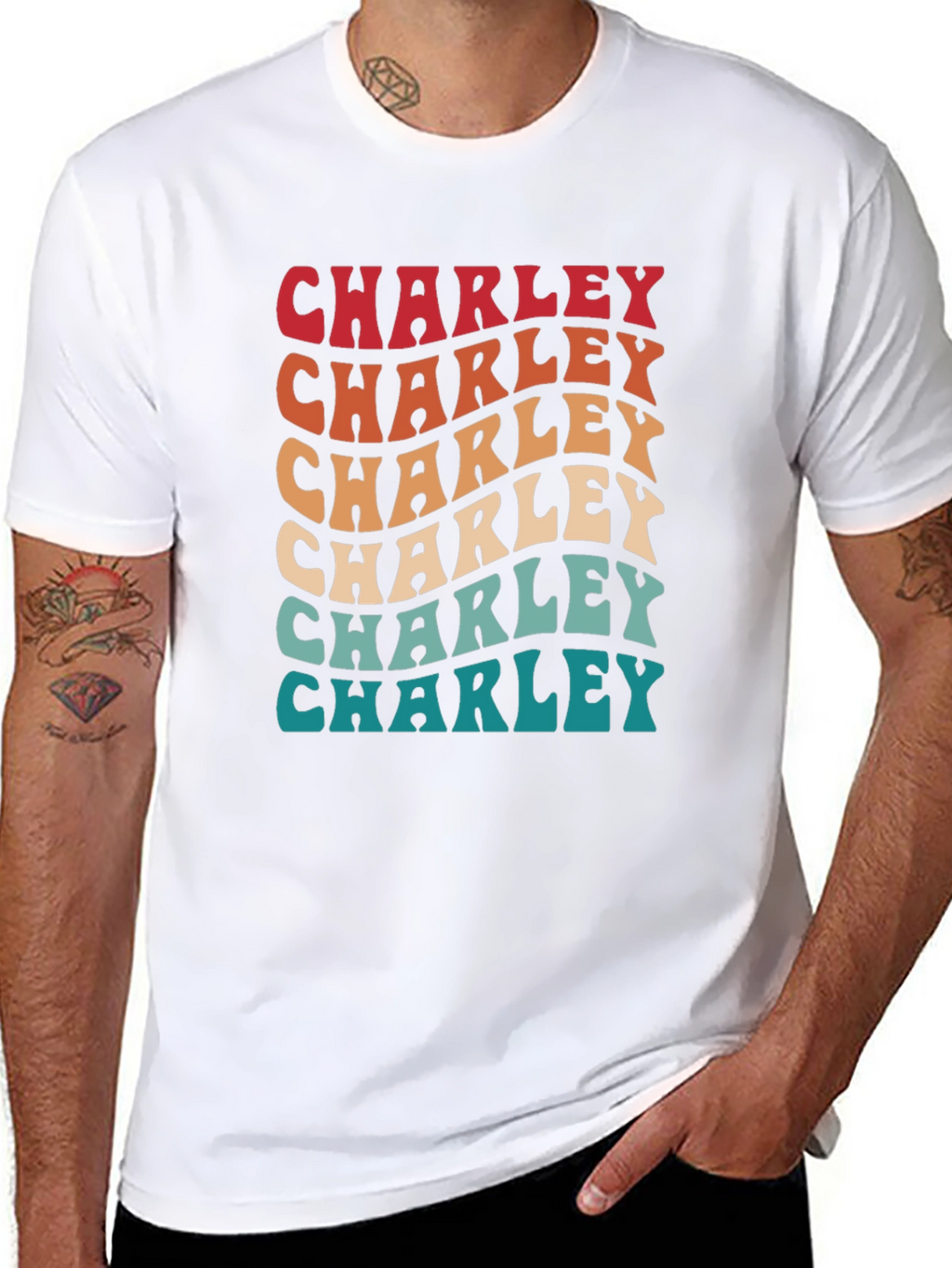 Retro Charley T-Shirt - Personalized Name Tee