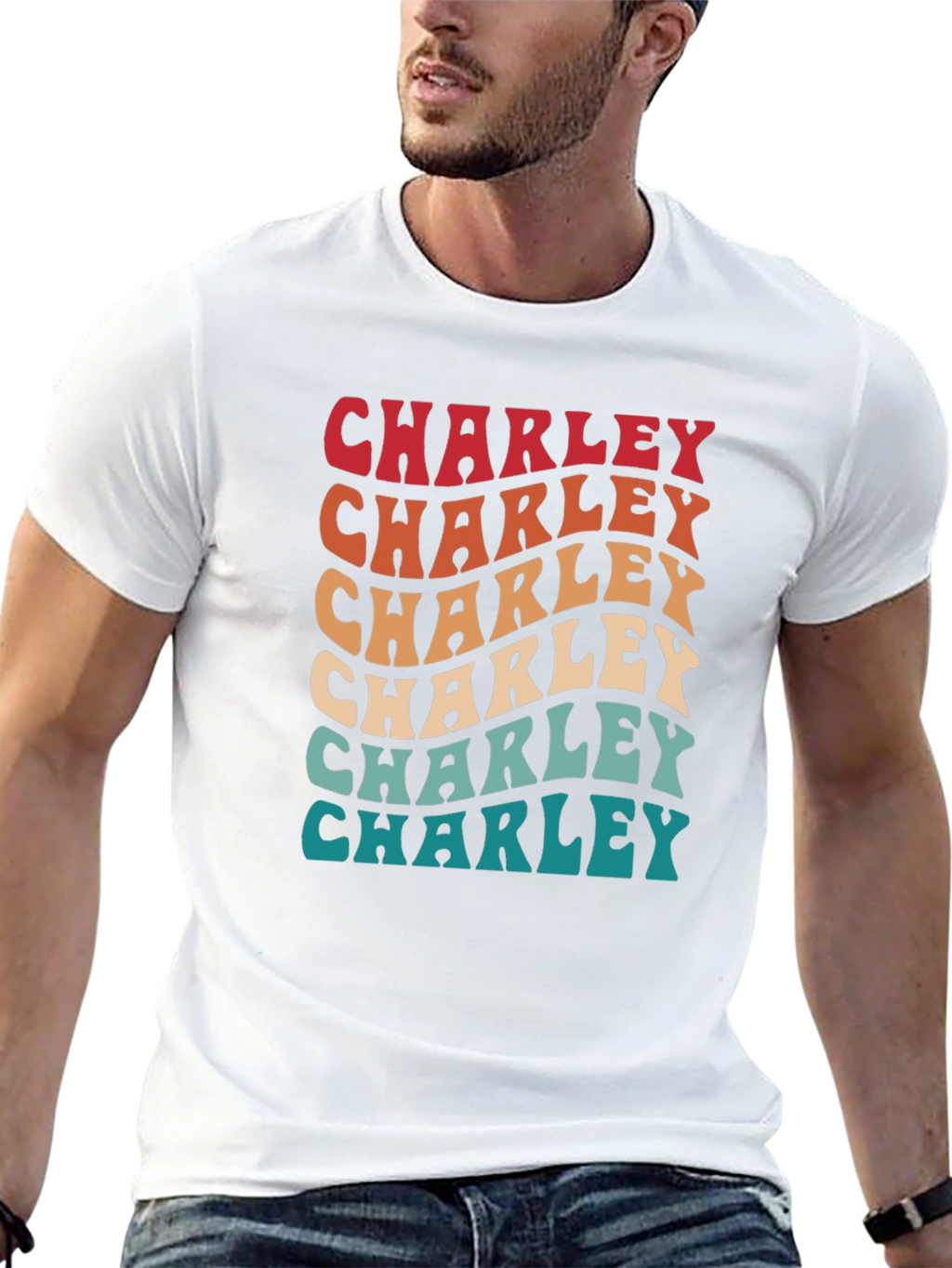 Retro Charley T-Shirt - Personalized Name Tee