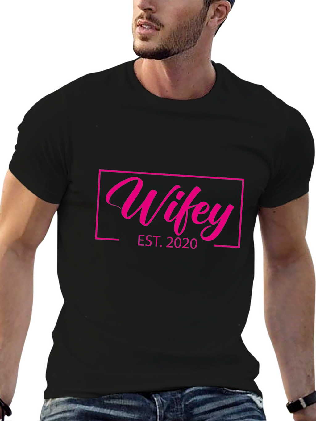 Wifey EST. 2020 Graphic Tee - Black