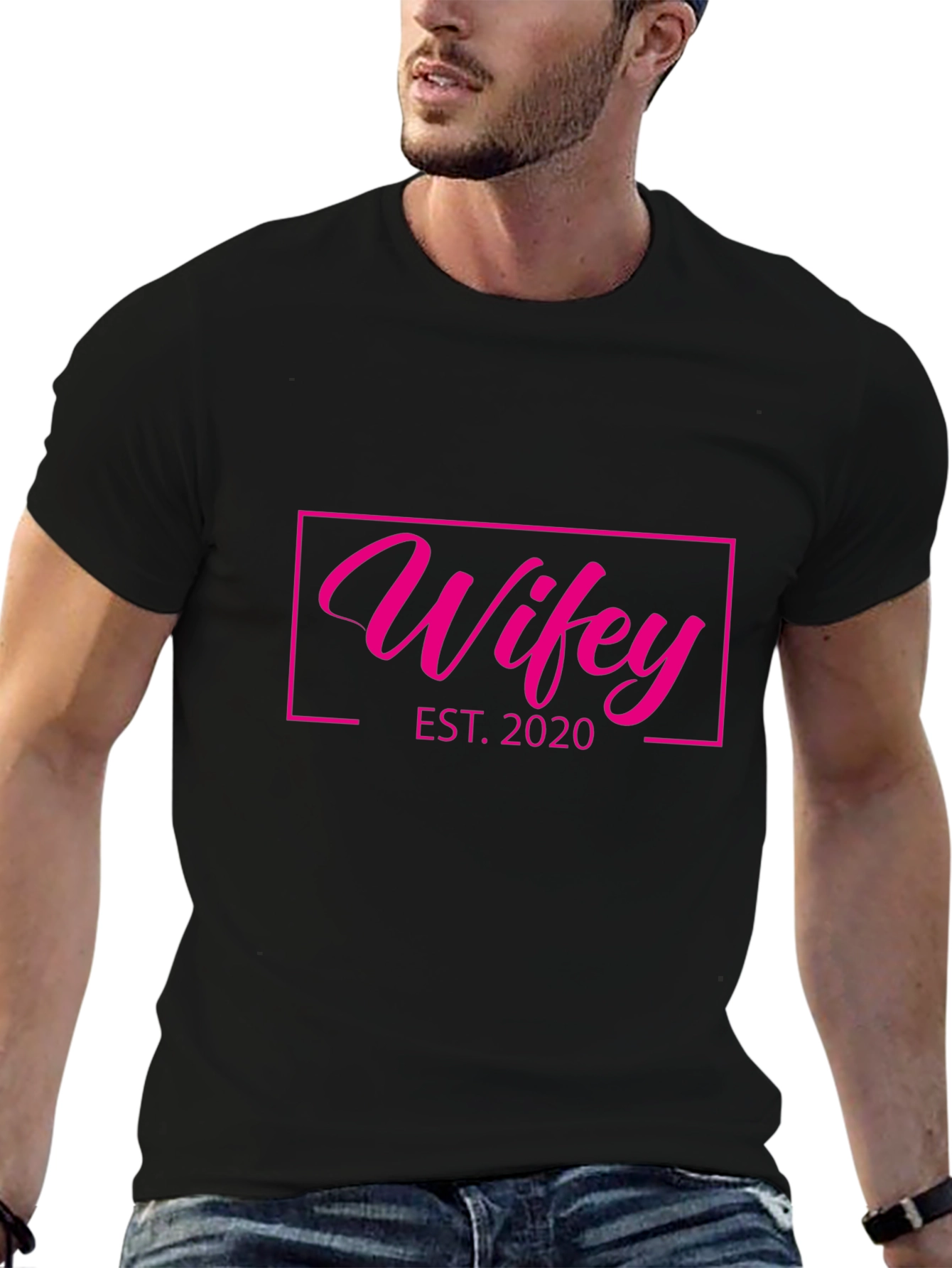 Wifey EST. 2020 Graphic Tee - Black