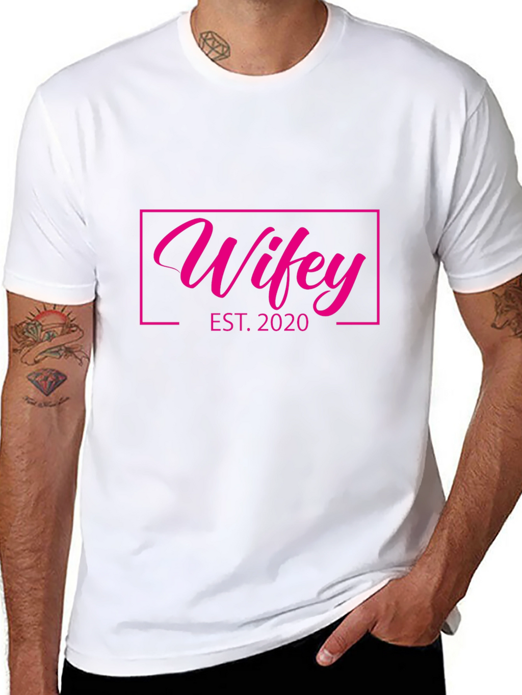Wifey EST. 2020 Graphic Tee - Black