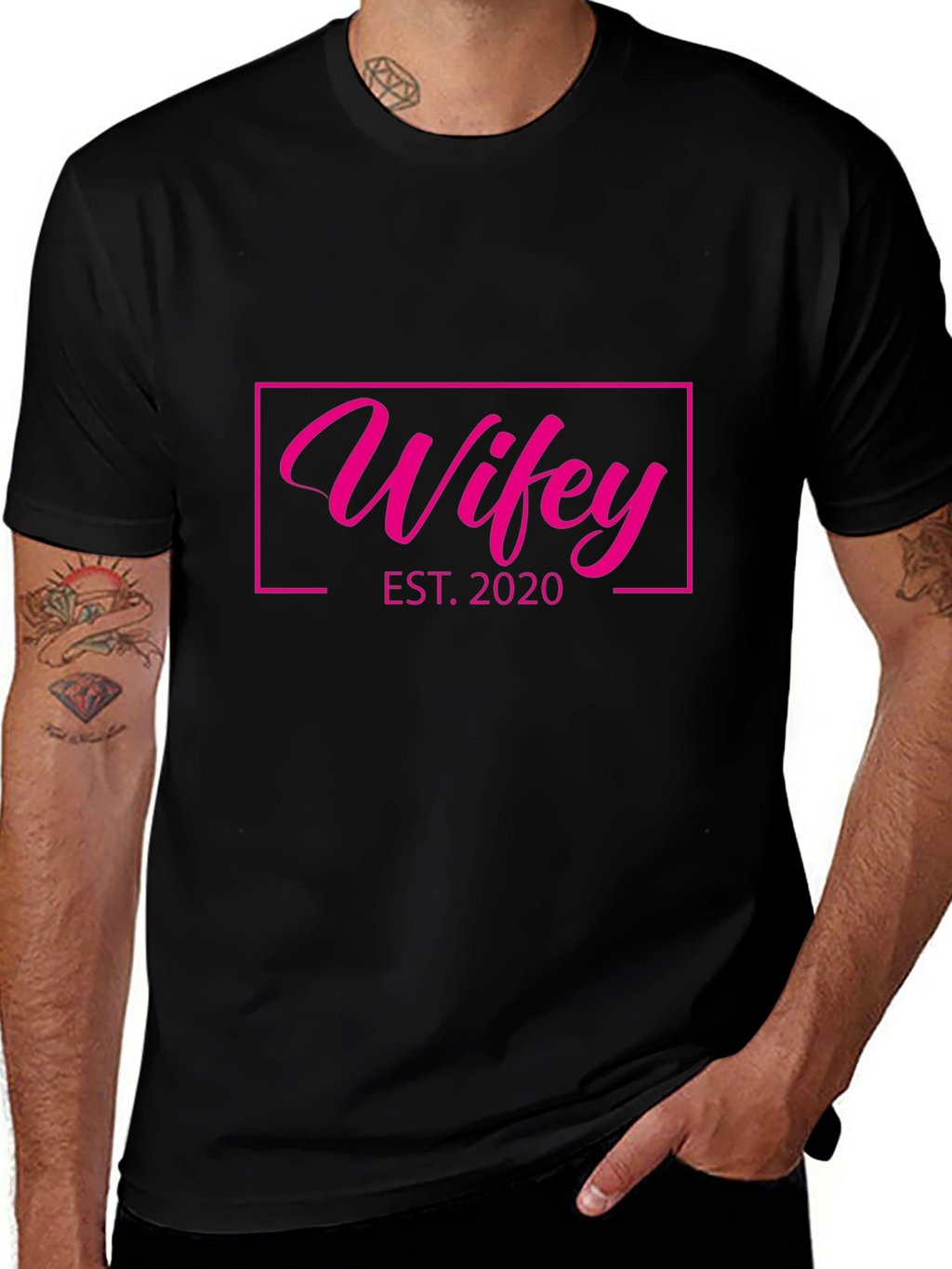 Wifey EST. 2020 Graphic Tee - Black