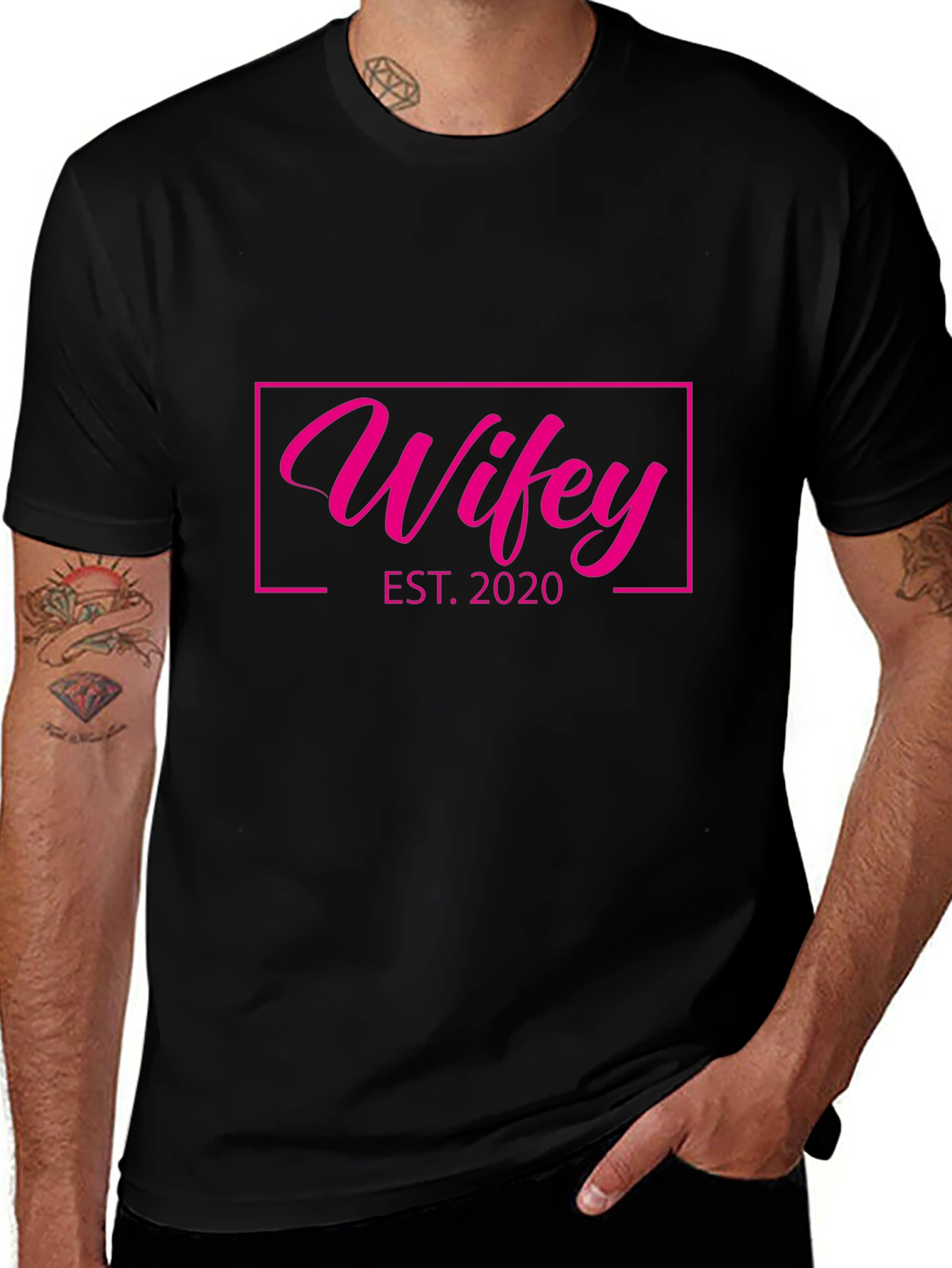 Wifey EST. 2020 Graphic Tee - Black