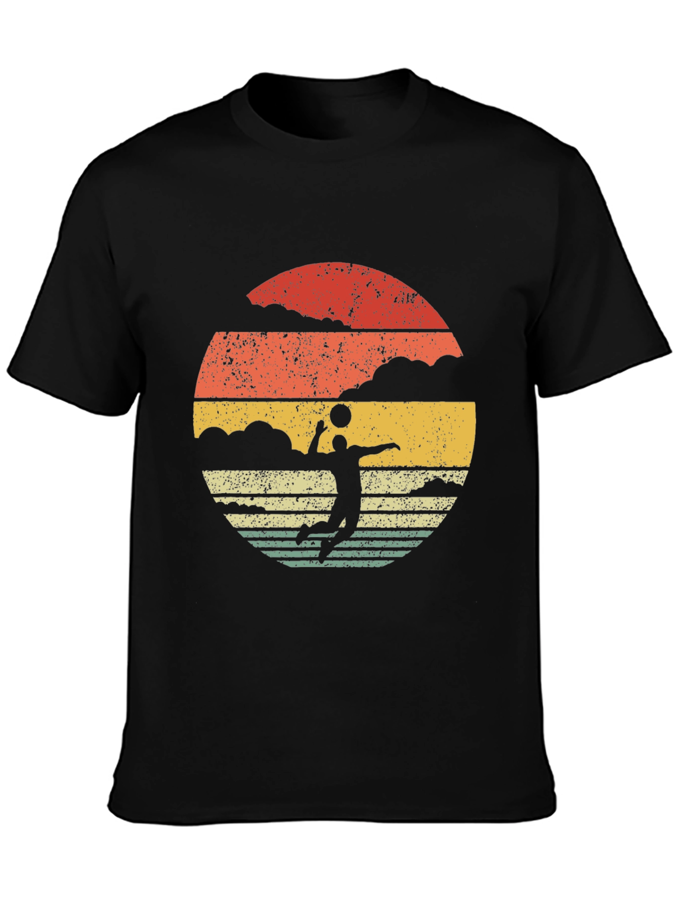Vintage Volleyball Sunset Graphic Tee