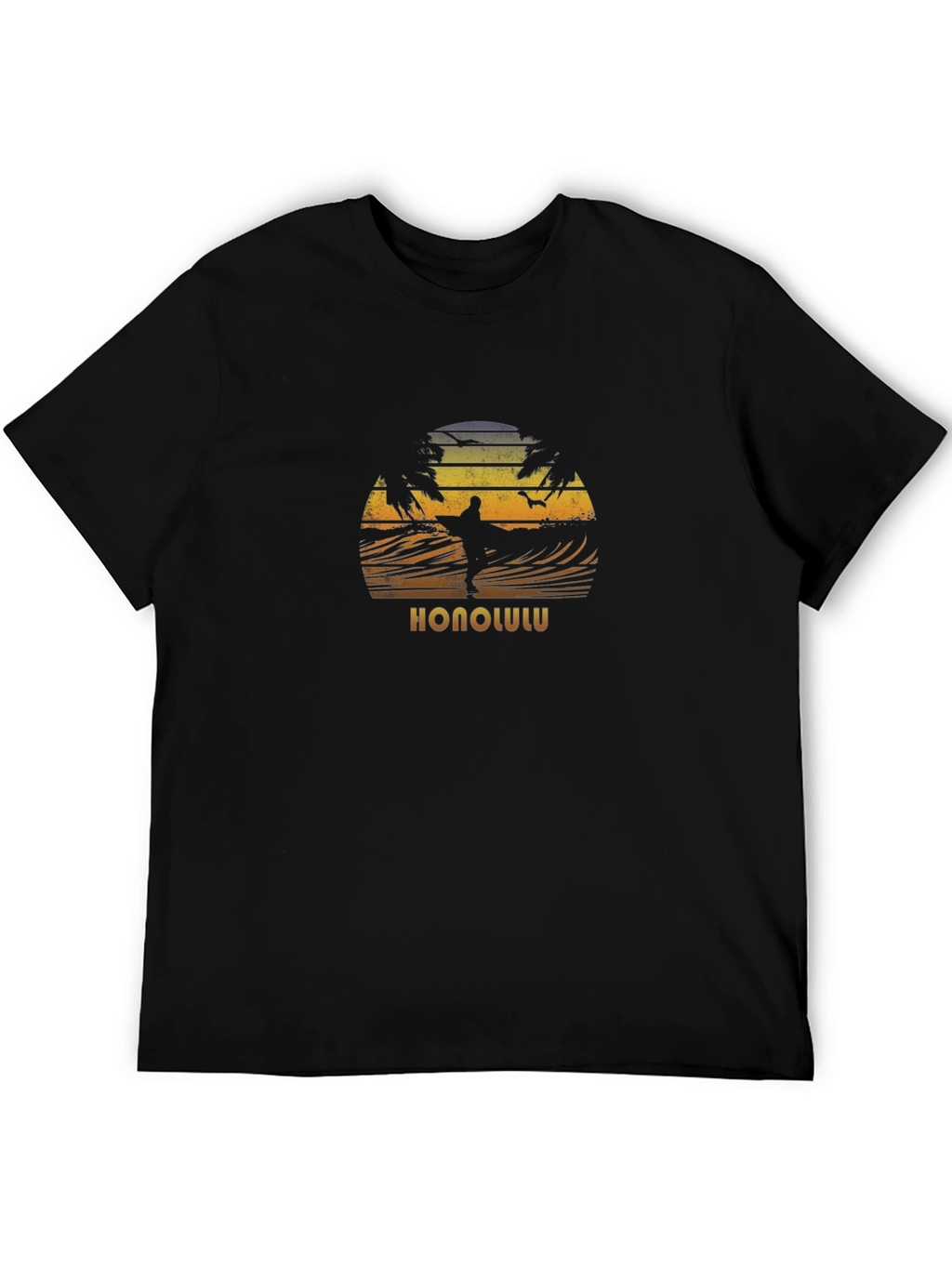 Honolulu Surfing Sunset Graphic Tee