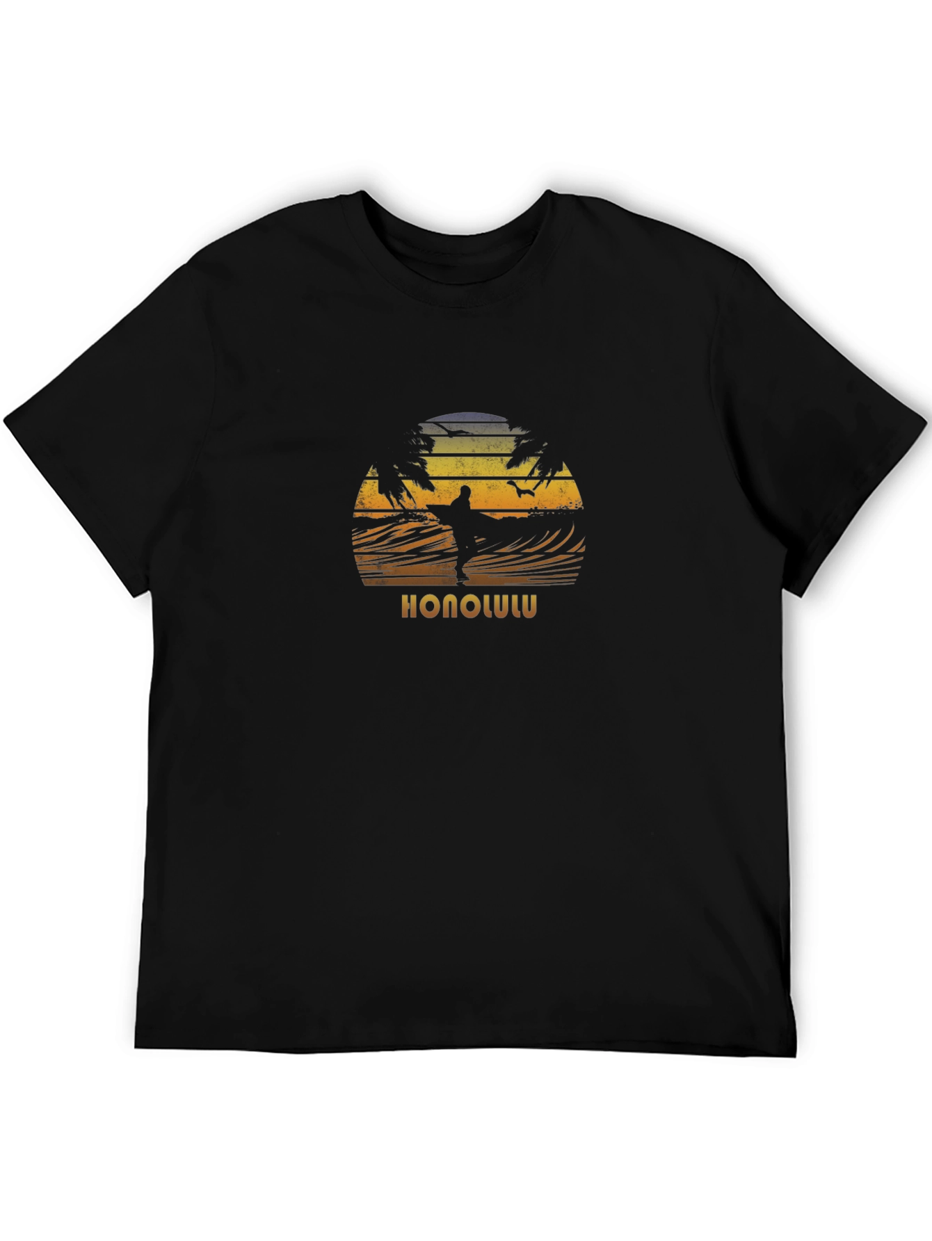Honolulu Surfing Sunset Graphic Tee