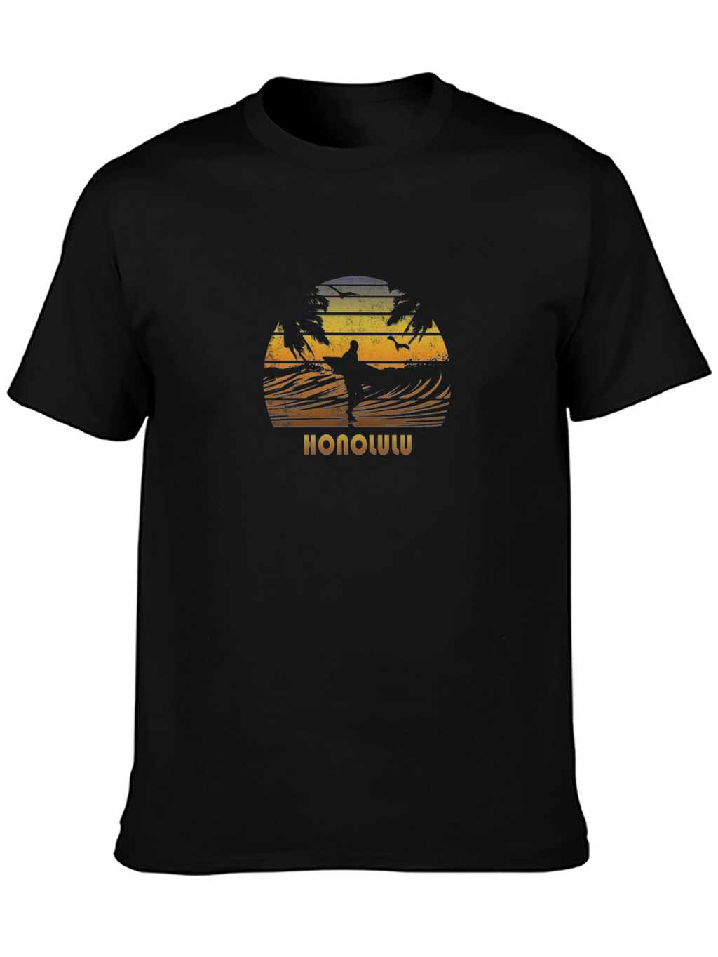 Honolulu Surfing Sunset Graphic Tee