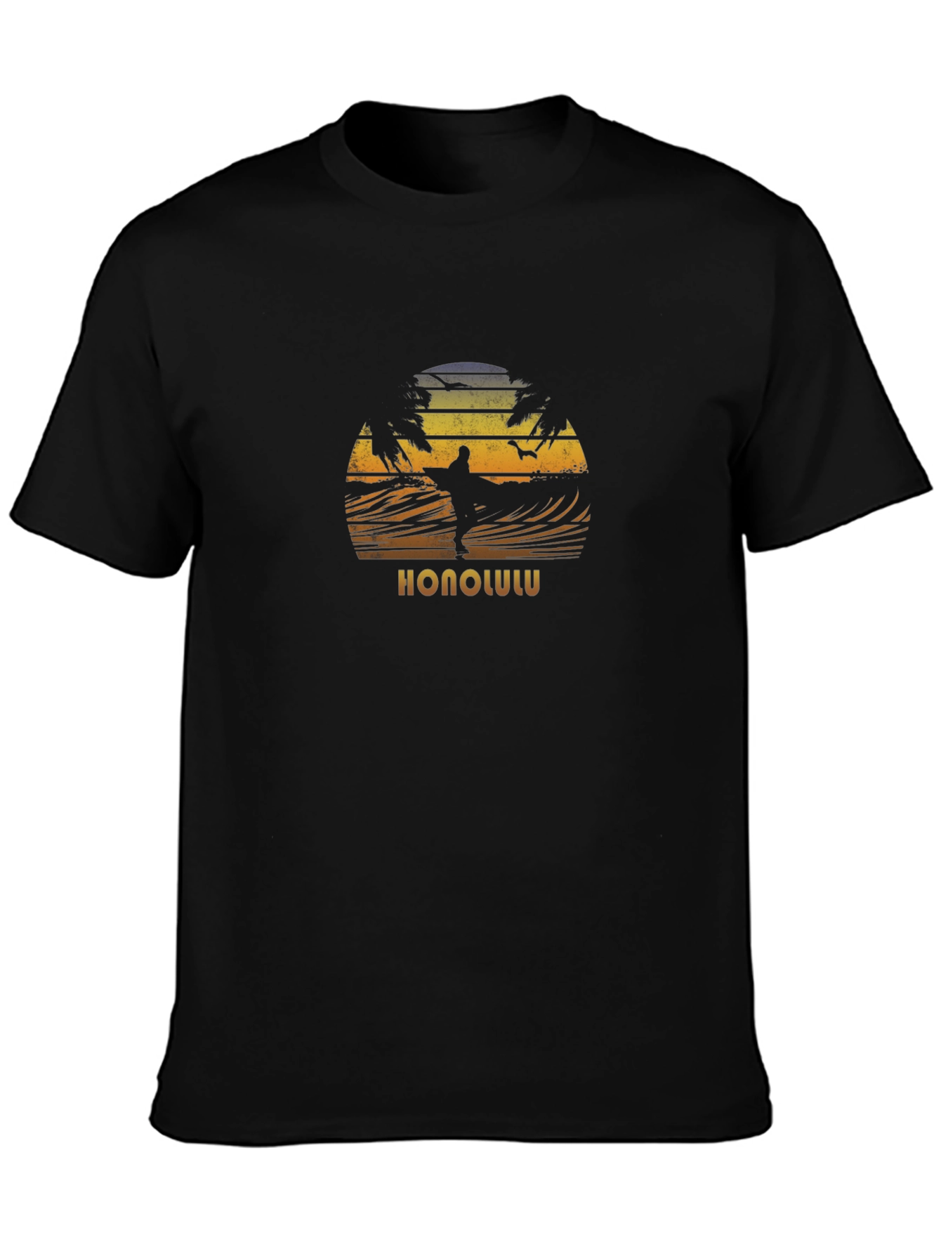 Honolulu Surfing Sunset Graphic Tee