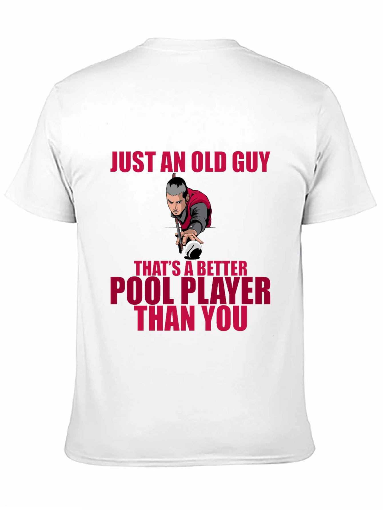 Old Guy Pool Player T-Shirt