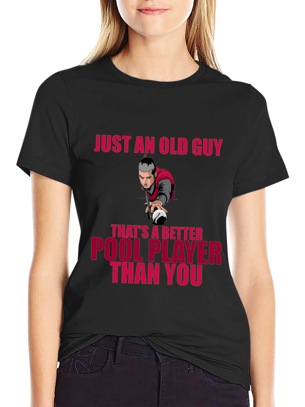 Old Guy Pool Player T-Shirt