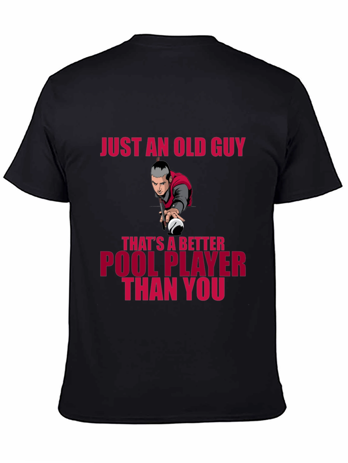 Old Guy Pool Player T-Shirt