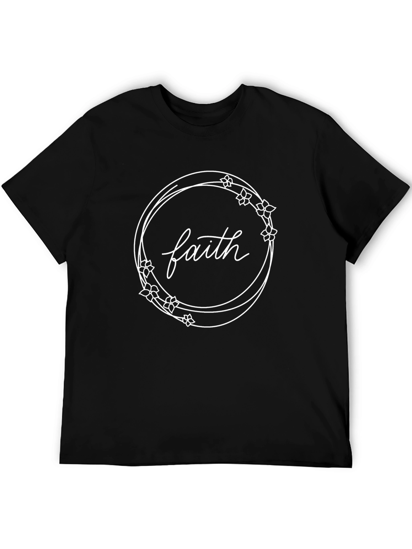 Faith Floral Wreath Graphic Tee - Stylish Comfort