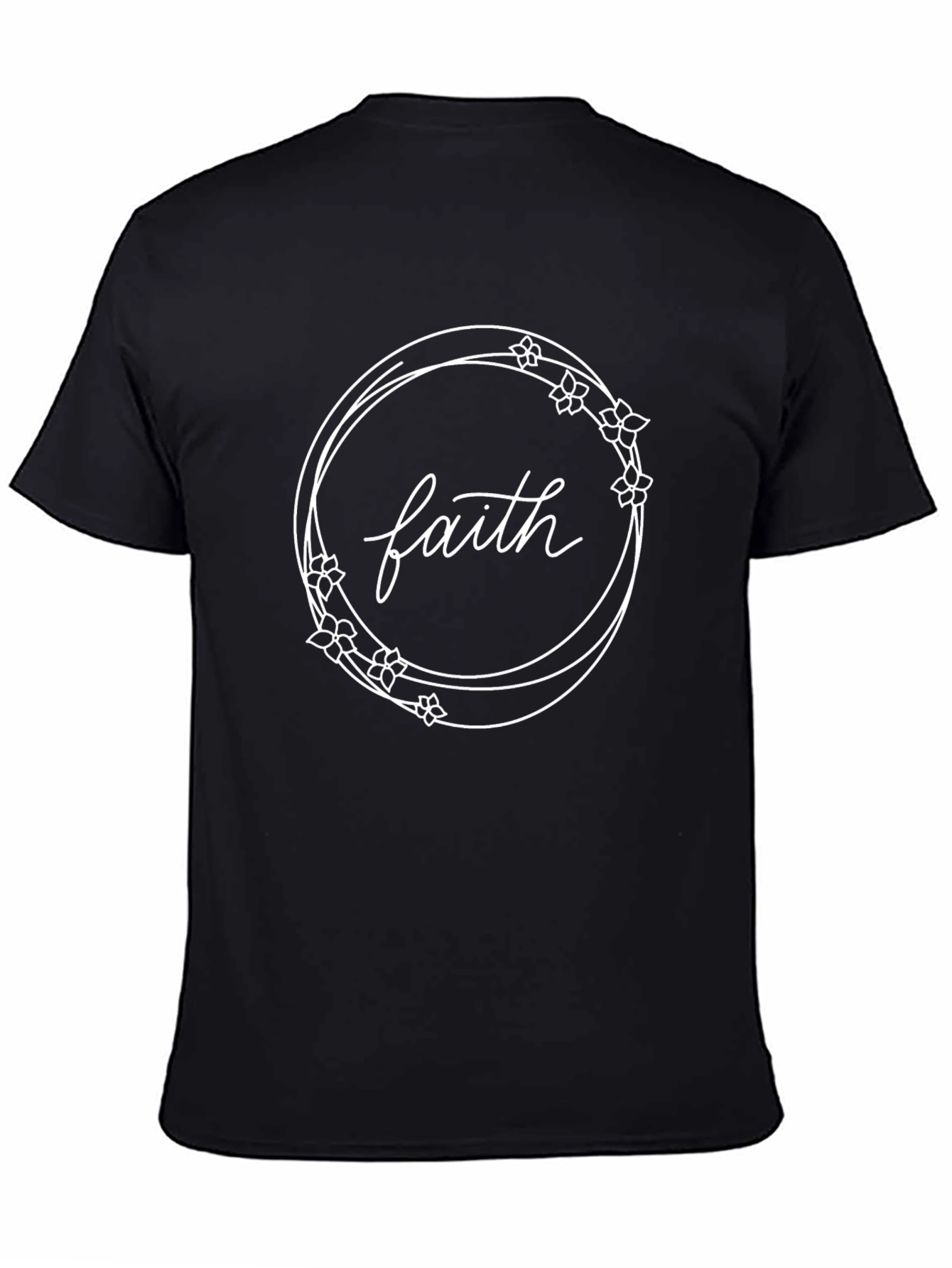 Faith Floral Wreath Graphic Tee - Stylish Comfort