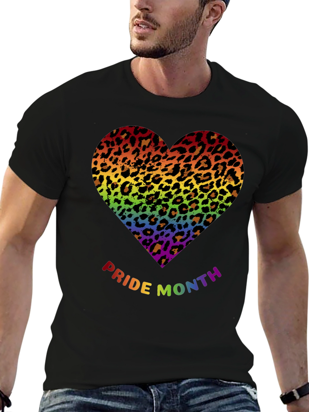 Pride Month Leopard Heart T-Shirt