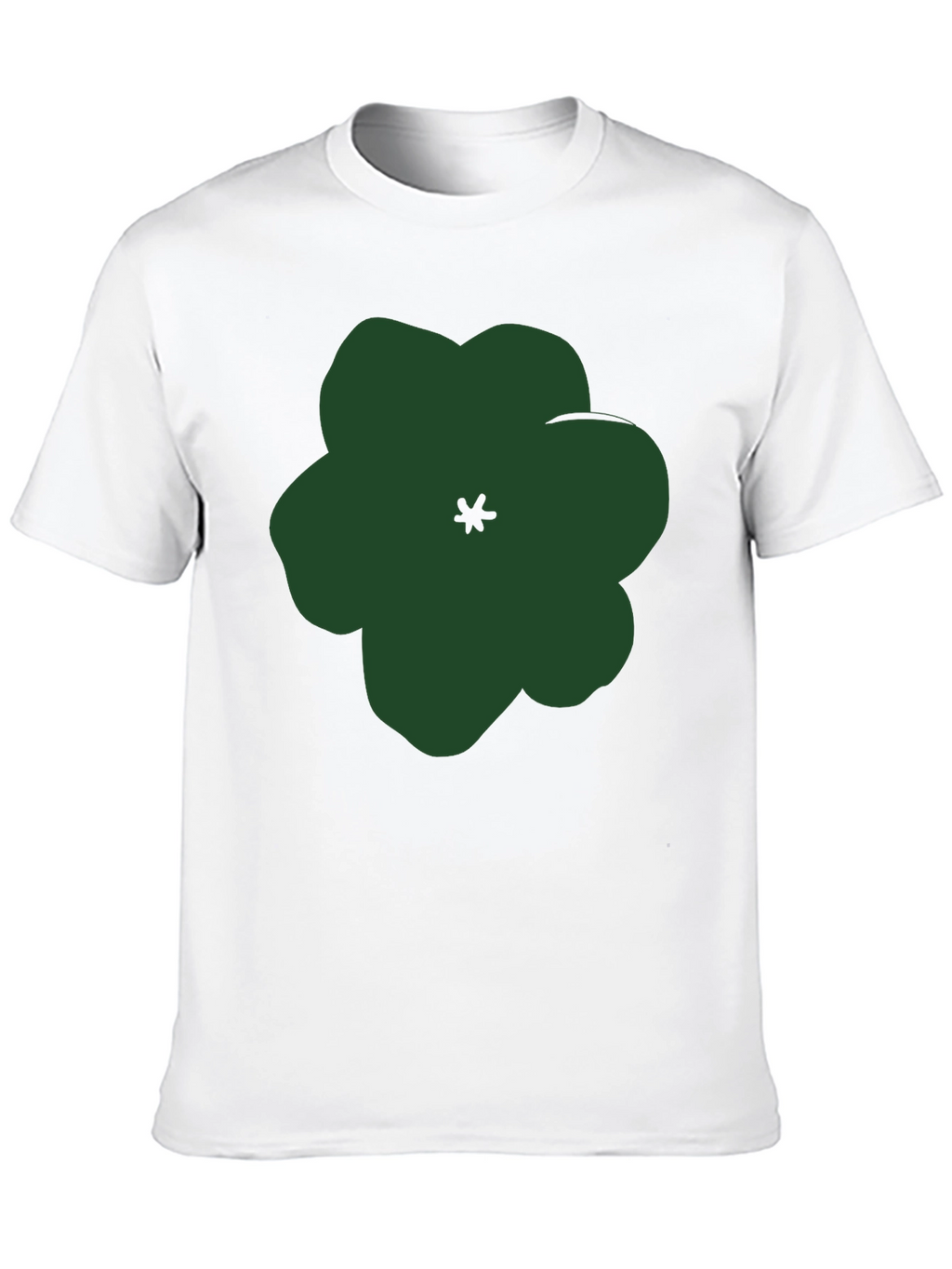 Abstract Flower Graphic Print Black Tee