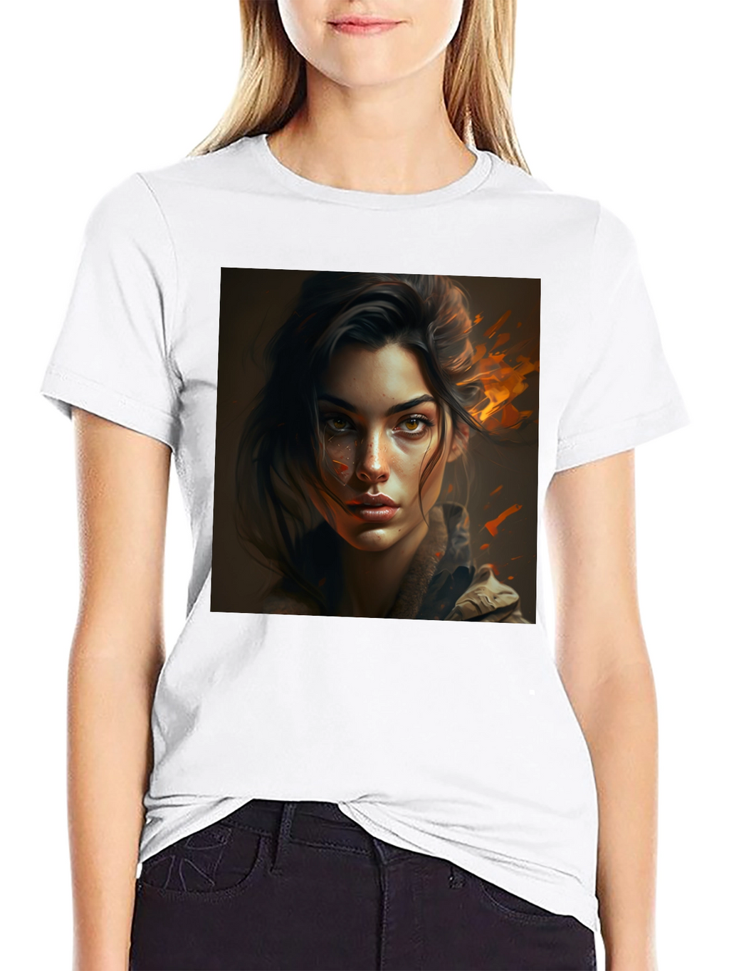 Graphic Tee - Woman Portrait Black T-Shirt
