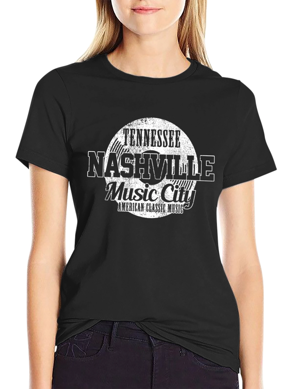 Tennessee Nashville Music City Black T-Shirt