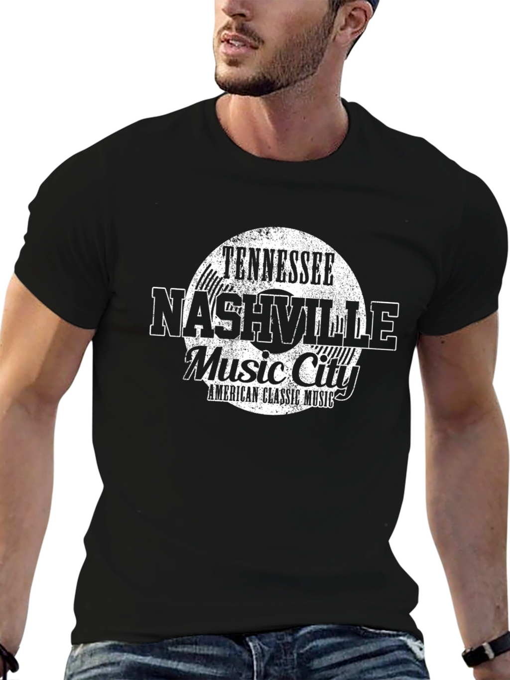 Tennessee Nashville Music City Black T-Shirt