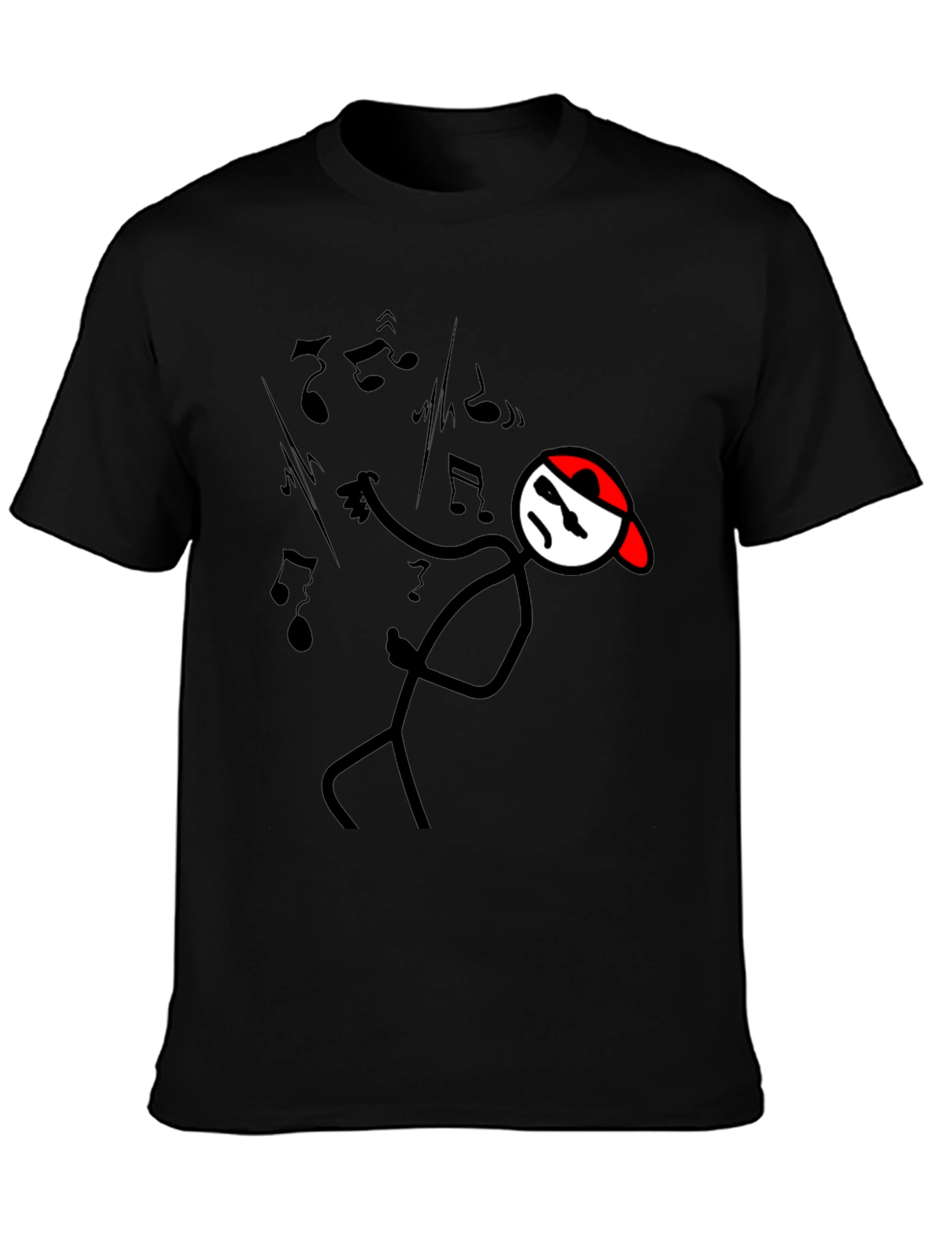 Cool Stick Figure Music Lover Tee