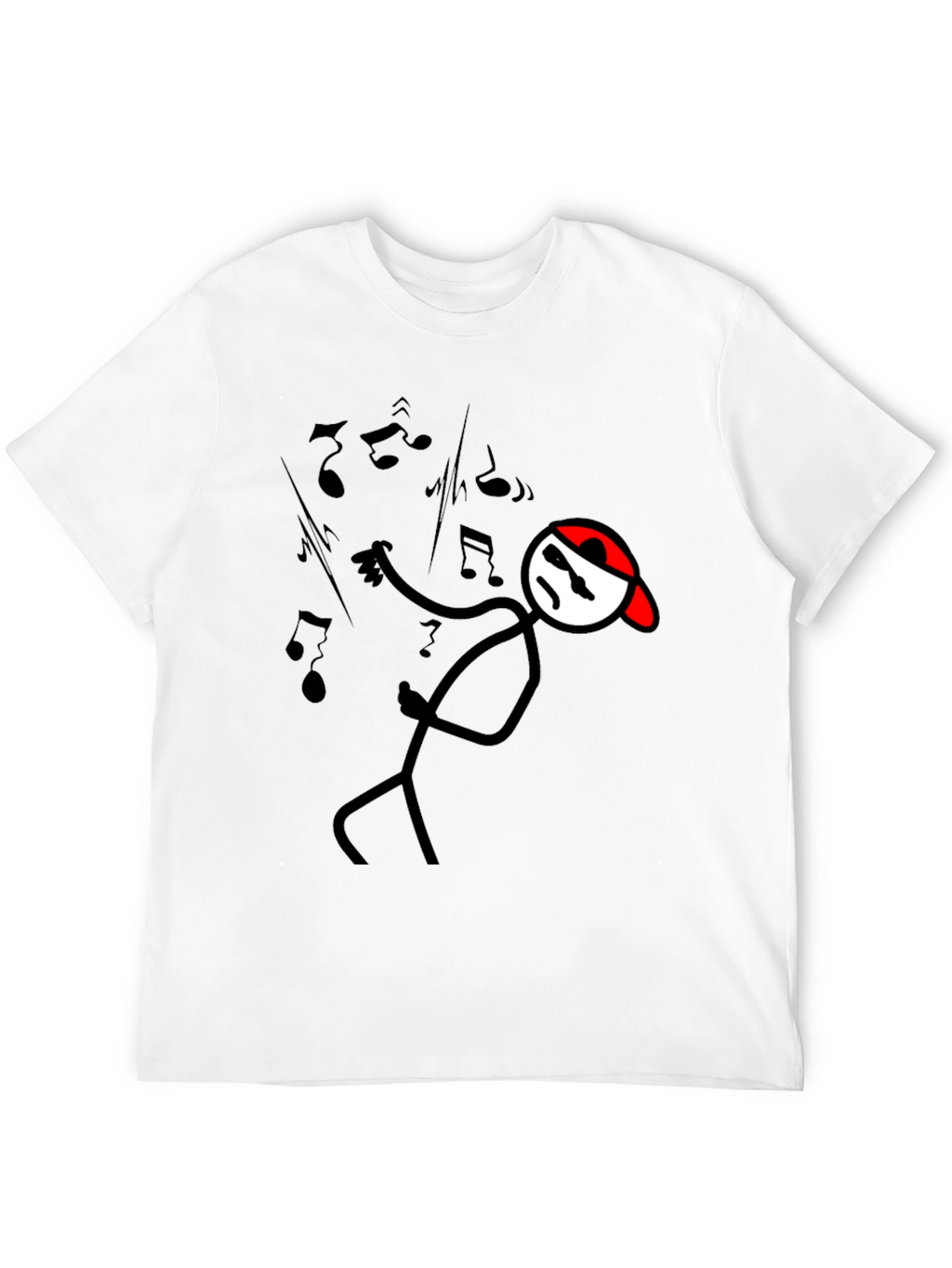 Cool Stick Figure Music Lover Tee