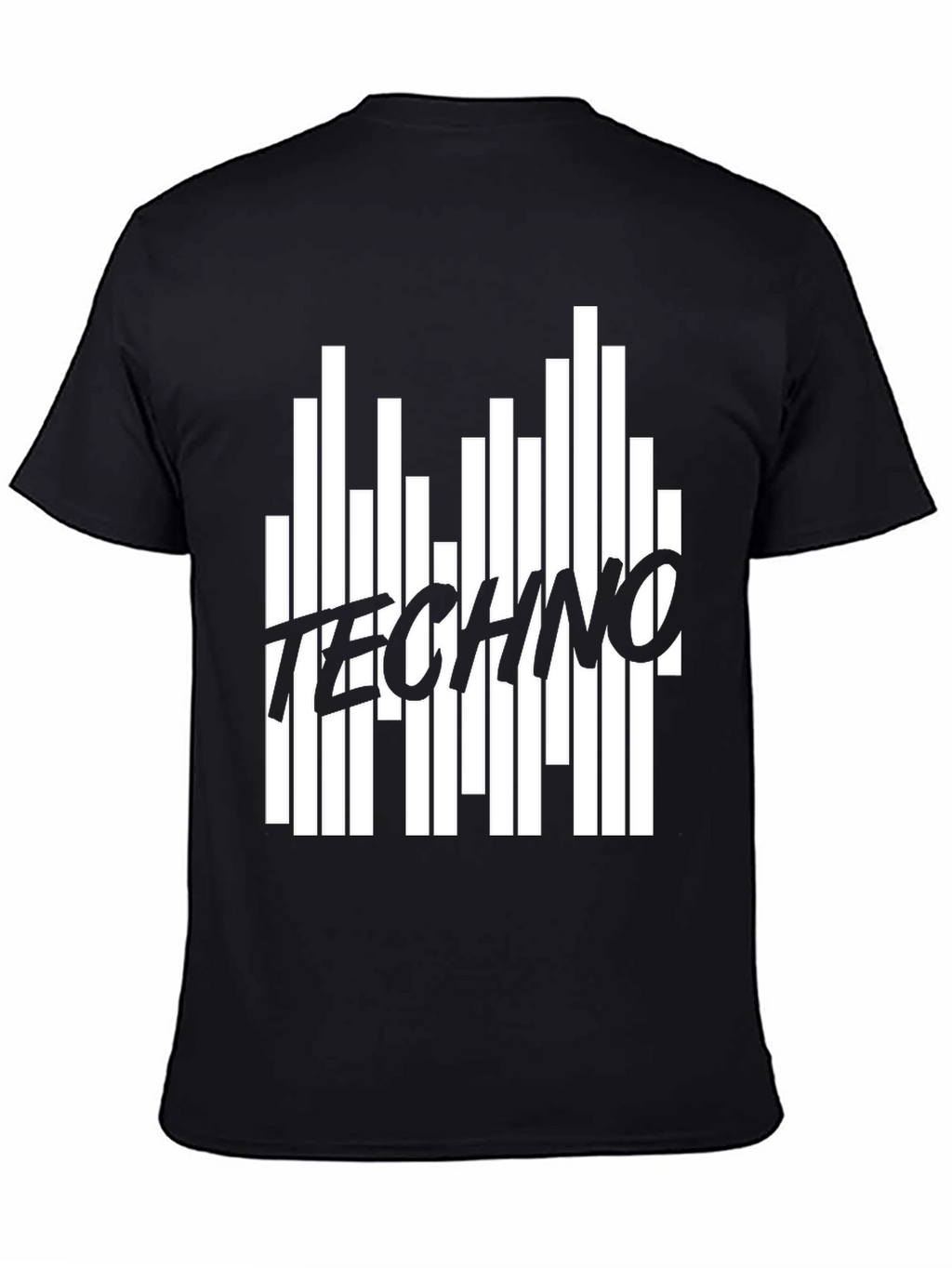 Techno Music Black Graphic T-Shirt